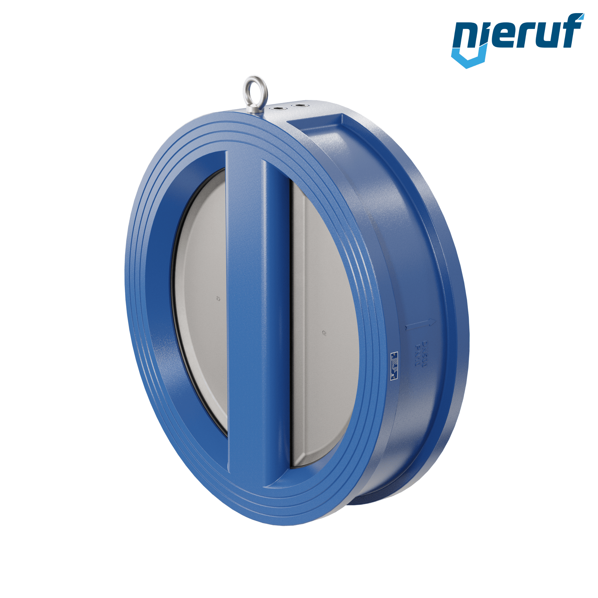 valvola di ritegno a doppio battente DN500 ANSI150 DR01 ANSI 150 GGG40 con rivestimento epossidico blu 180µm  NBR