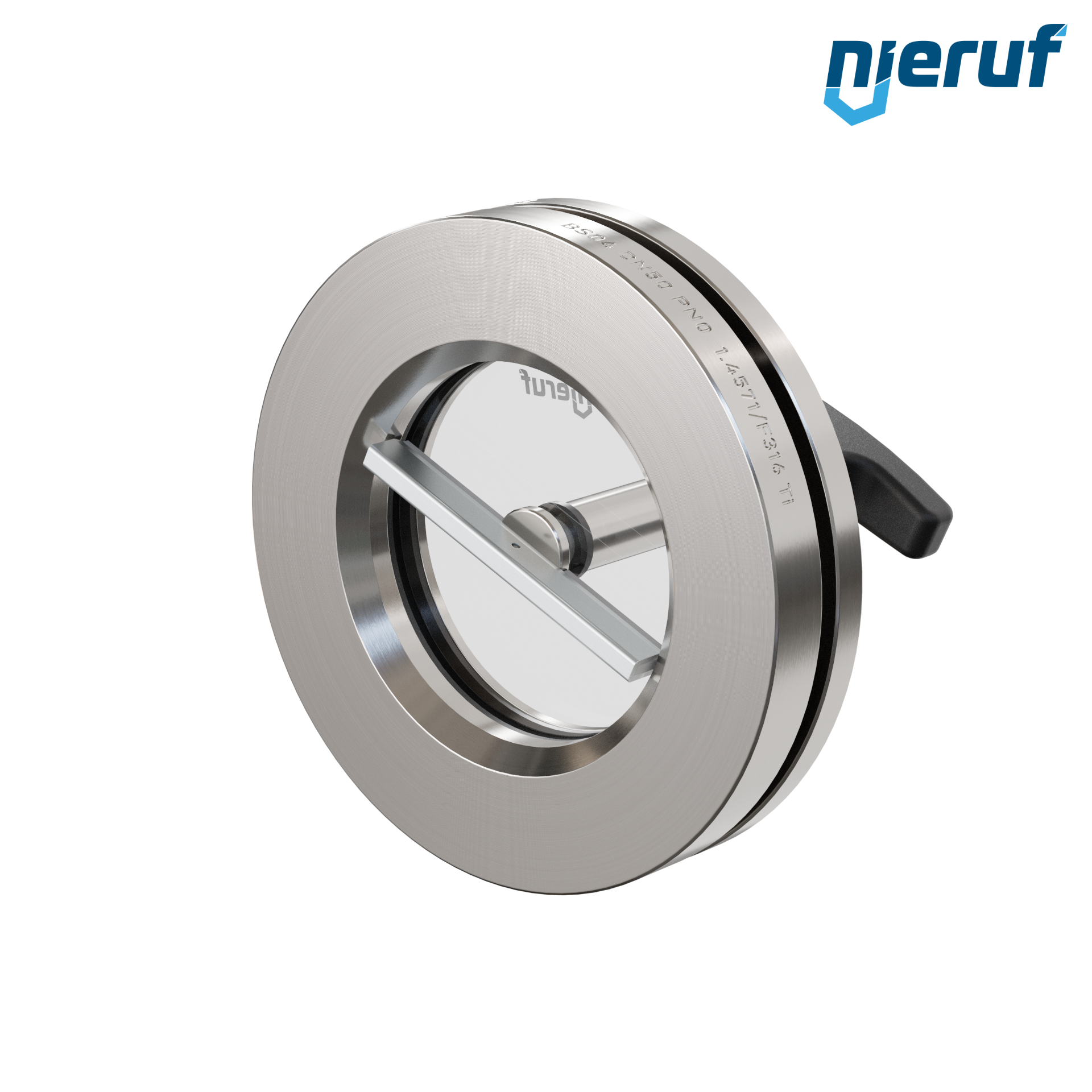 oblò di osservazione per serbatoi con tergicristallo in PTFE DN50 BS04 acciaio inossidabile 1.4571 grafite vetro borosilicato 0,0 bar