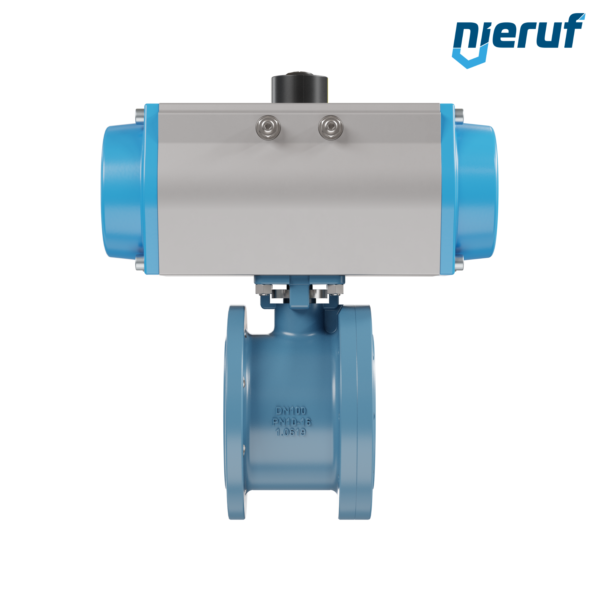 valvola a sfera flangiata dal design compatto DN100 PK06 azionamento rotativo pneumatico a semplice effetto apertura a molla