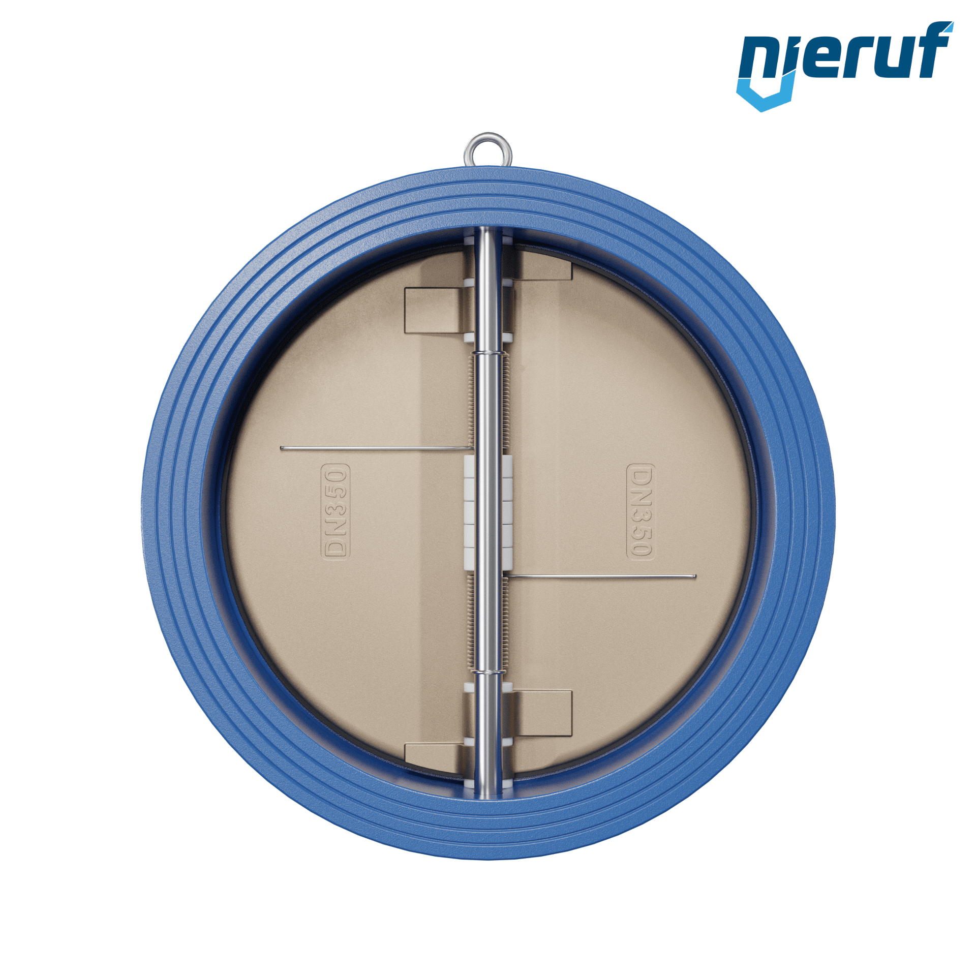 valvola di ritegno a doppio battente DN350 ANSI150 DR04 ANSI 150 GGG40 con rivestimento epossidico blu 180µm  EPDM