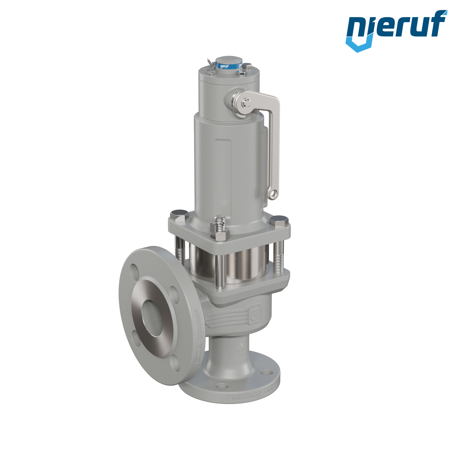 valvola di sicurezza flangiata DN25/DN40 SF06, cappello della molla a tenuta di gas (antigas) & manicotto di tenuta in acciaio inossidabile PTFE, dispositivo di sollevamento con leva