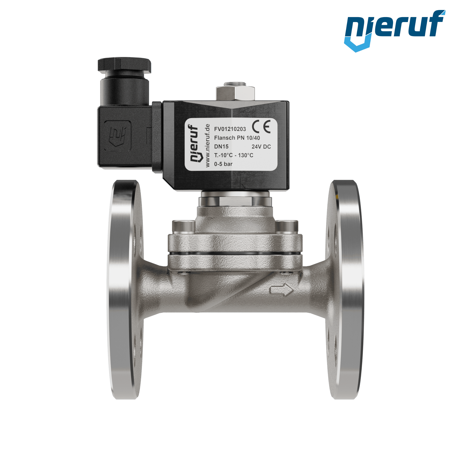 elettrovalvola per il vuoto con flangia DN15 acciaio inossidabile FV01 EPDM 24V DC