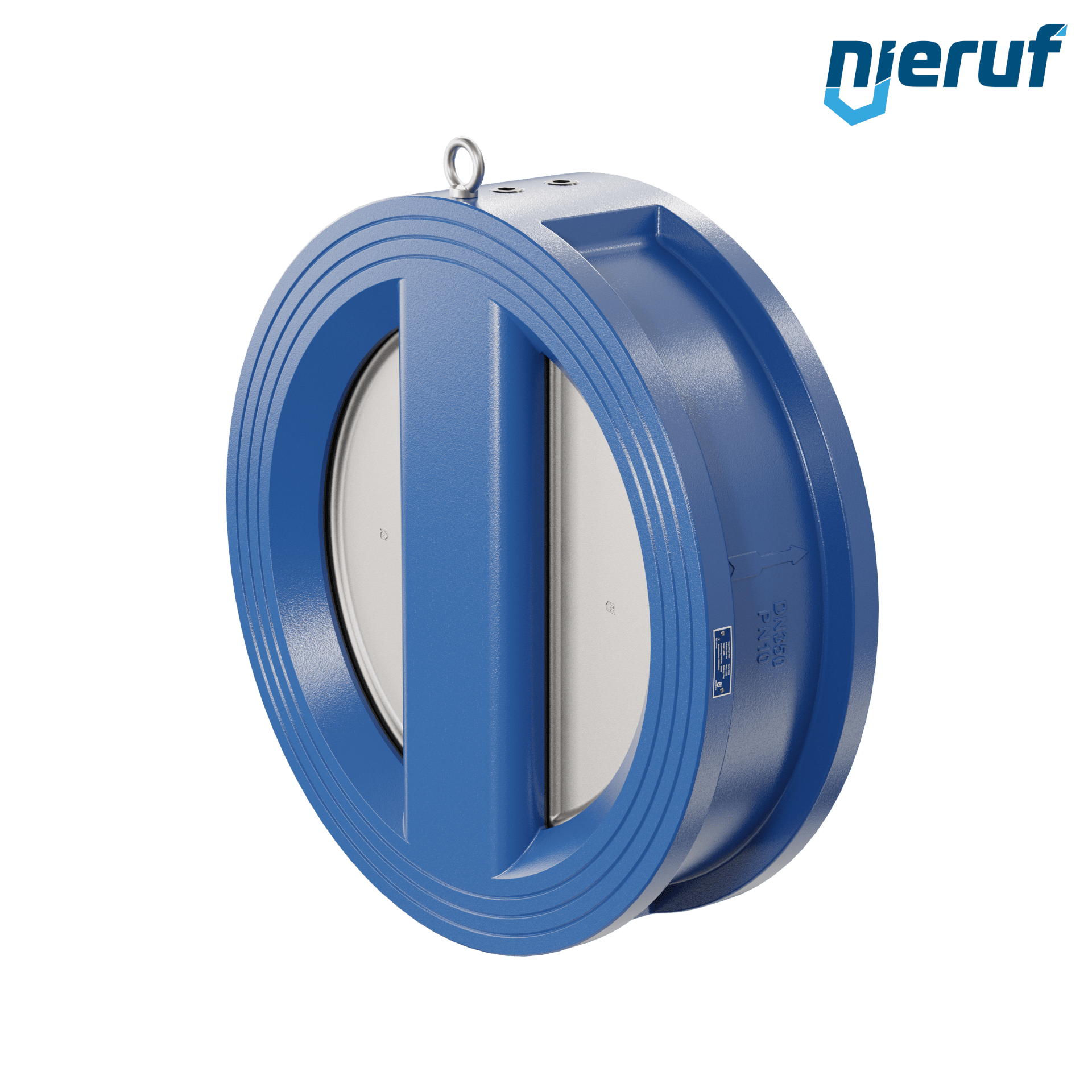 valvola di ritegno a doppio battente DN350 ANSI150 DR02 ANSI 150 GGG40 con rivestimento epossidico blu 180µm  FKM