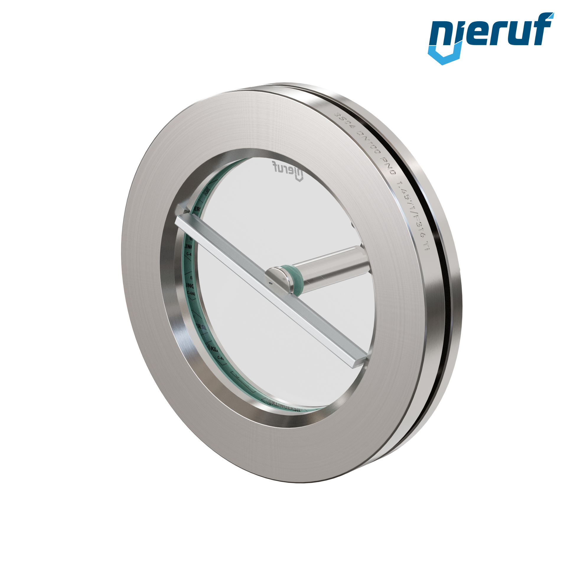 oblò di osservazione per serbatoi con tergicristallo in PTFE DN100 BS04 acciaio inossidabile 1.4571 vetro borosilicato 0,0 bar