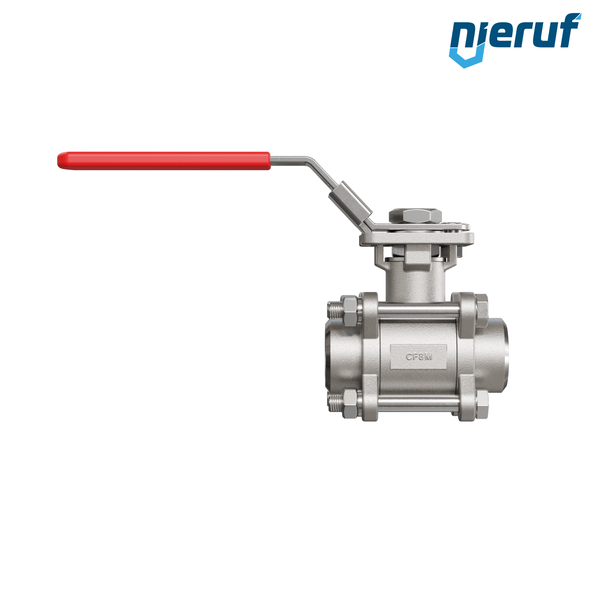 Valvola a sfera in acciaio inossidabile a 3 pezzi GK20 con una flangia per automazione conforme alla norma DIN ISO 5211 DN25 a saldare