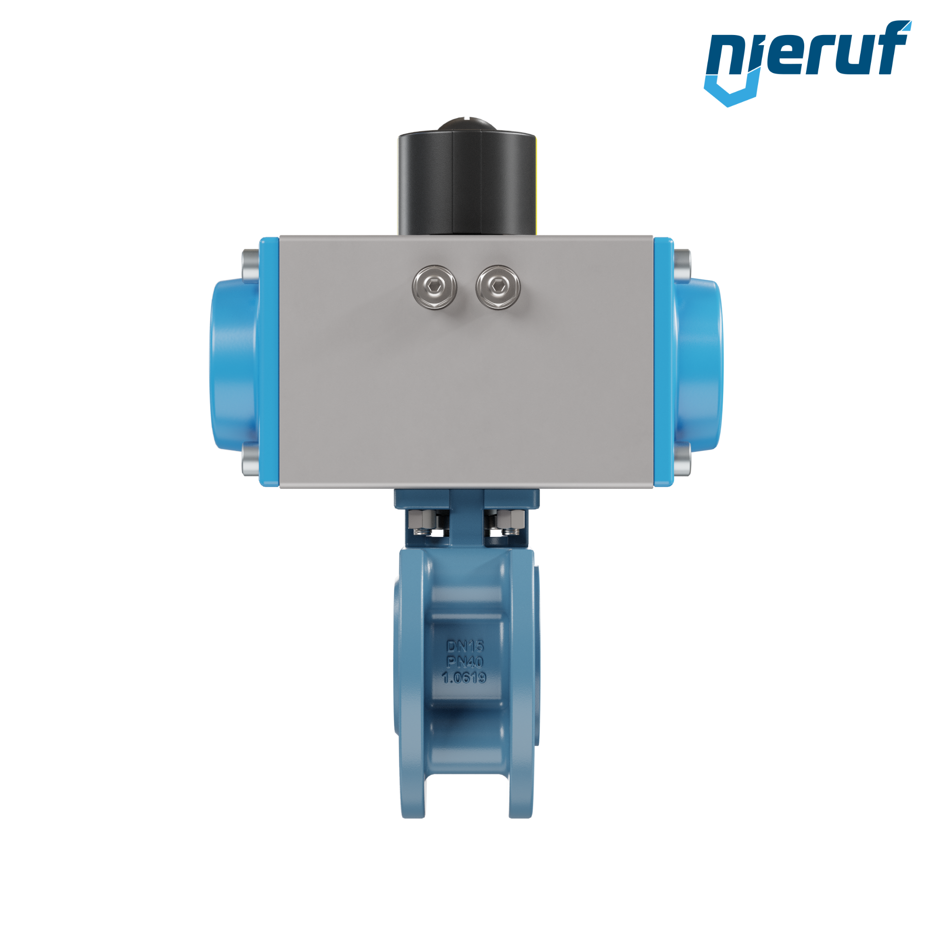 valvola a sfera flangiata dal design compatto DN15 PK06 azionamento rotativo pneumatico a semplice effetto apertura a molla