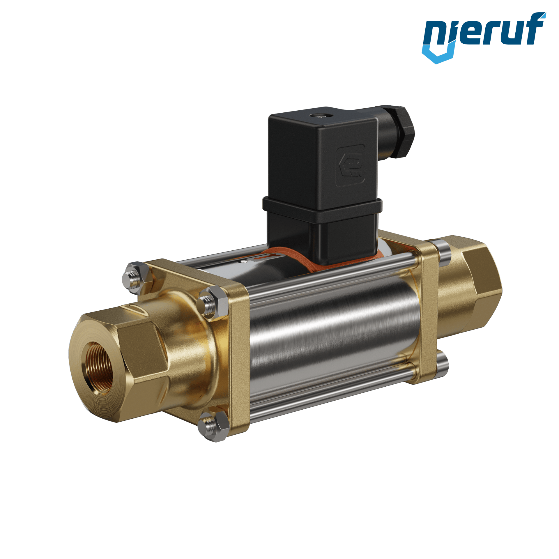 valvola coassiale a 3/2 vie 3/8" pollici filettatura interna - DN10 ottone 230V AC NC - per applicazione con acqua
