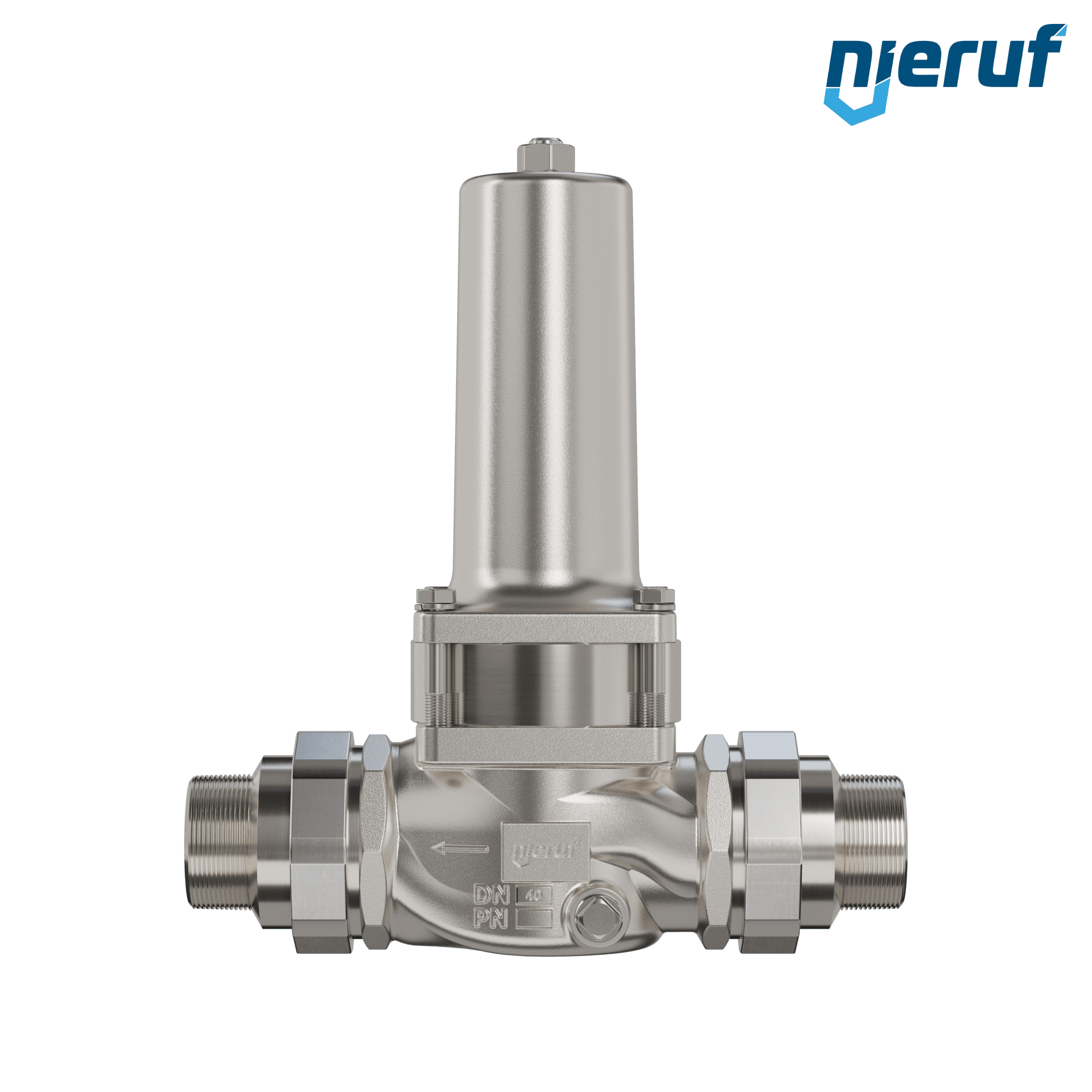 riduttore di pressione a pistone filettatura maschio 1 1/2" pollici DM10 acciaio inossidabile FPM 2.0 - 20.0 bar