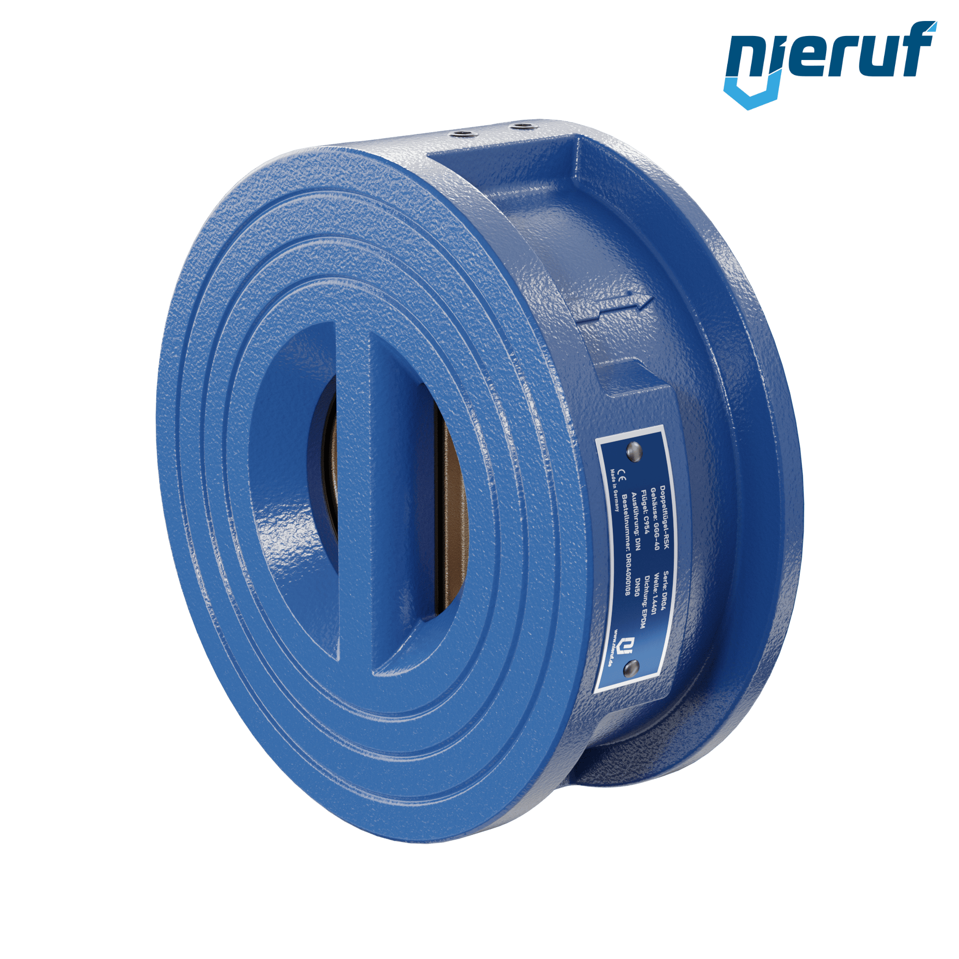 valvola di ritegno a doppio battente DN50 DR04 GGG40 EPDM