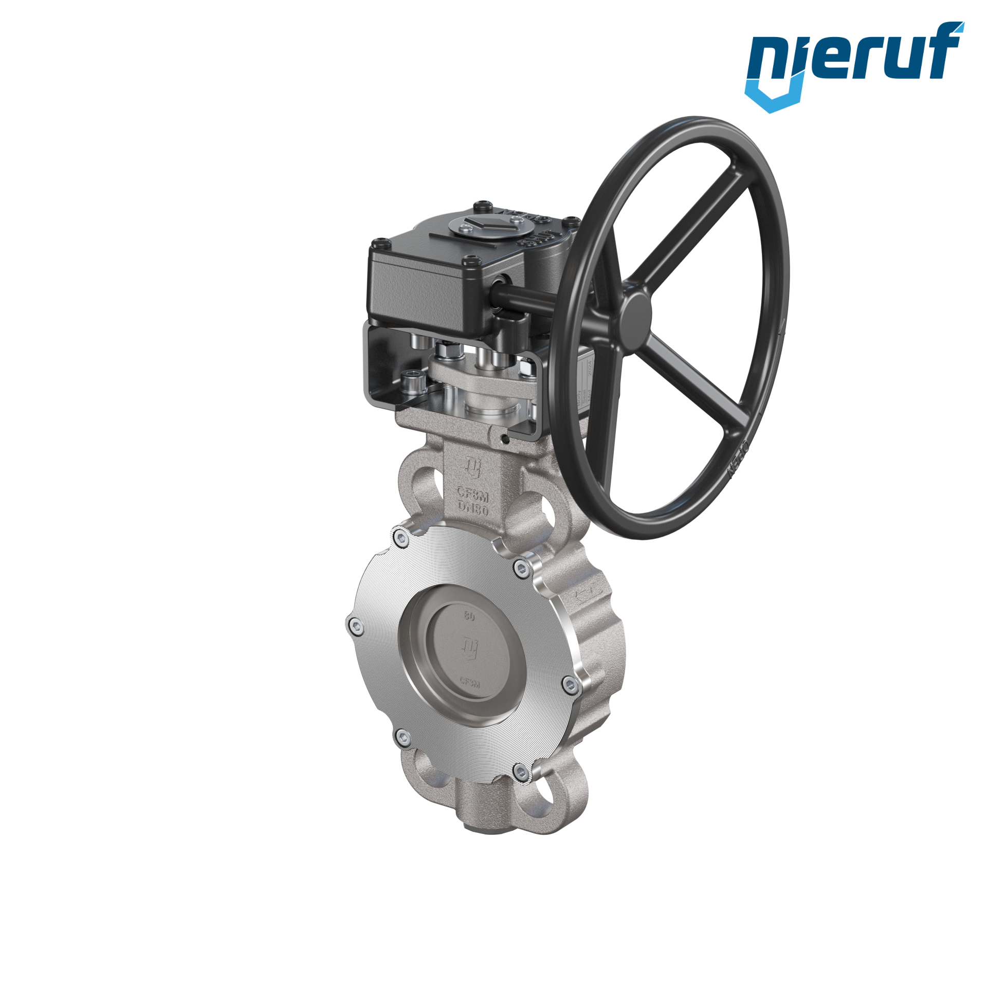 valvola a farfalla triplo eccentrico acciaio inox AK13 DN 80 PN10-40 ANSI150-300 volantino