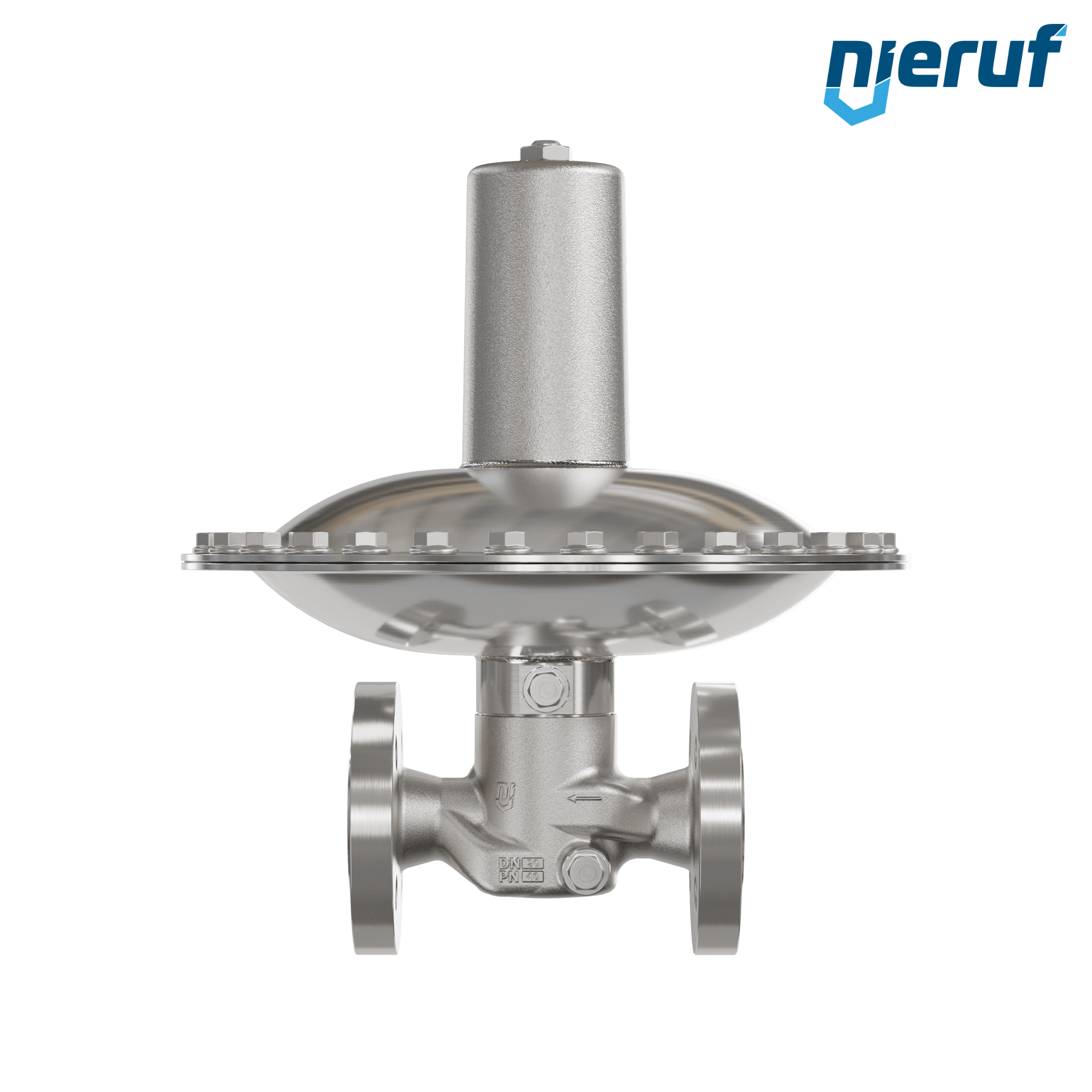 Regolatore in mbar DN20 DM24 flangia DIN EN 1092 acciaio inossidabile EPDM 150 - 500 mbar