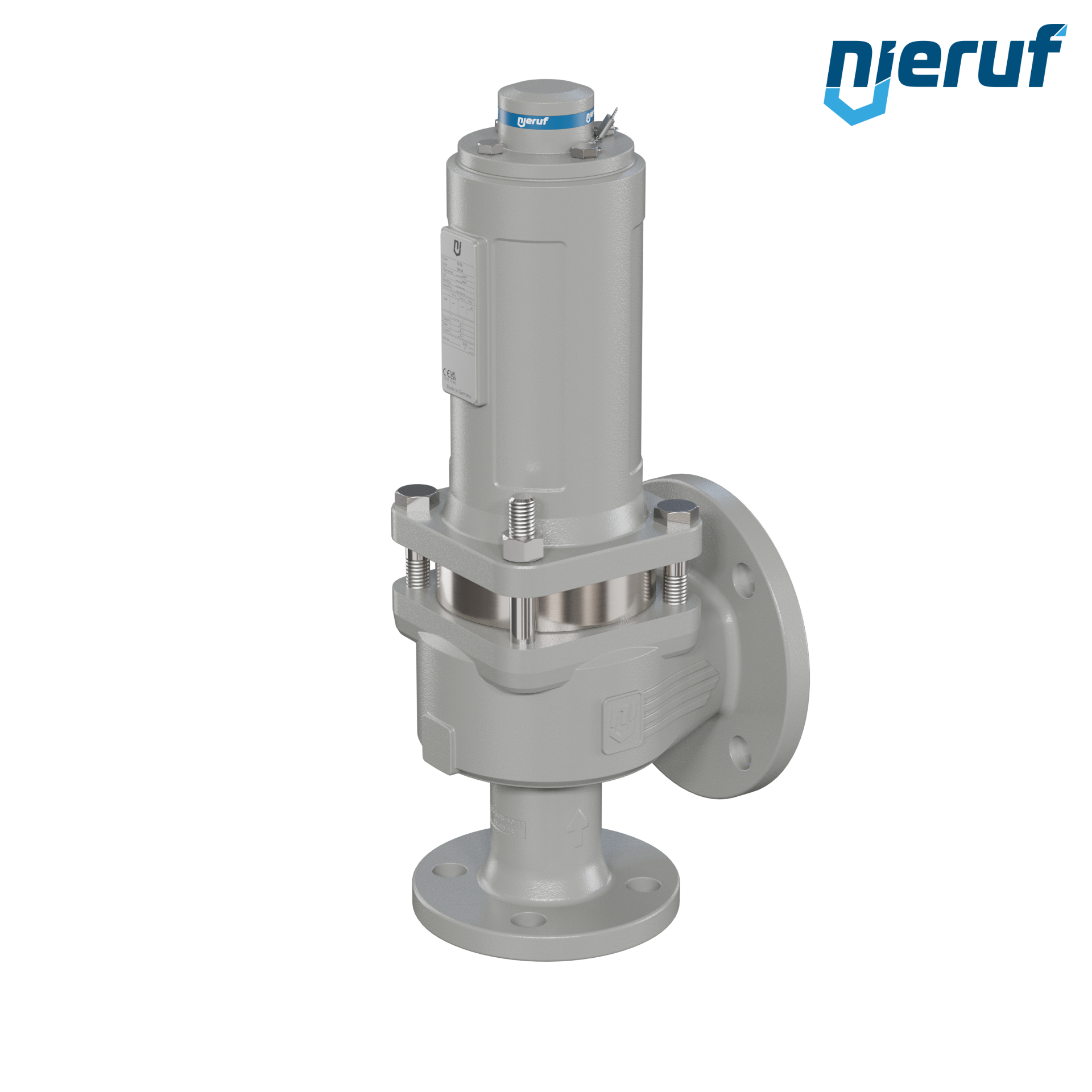 valvola di sicurezza flangiata DN40/DN65 SF06, cappello della molla a tenuta di gas (antigas) & manicotto di tenuta in acciaio inossidabile PTFE, senza dispositivo di sollevamento