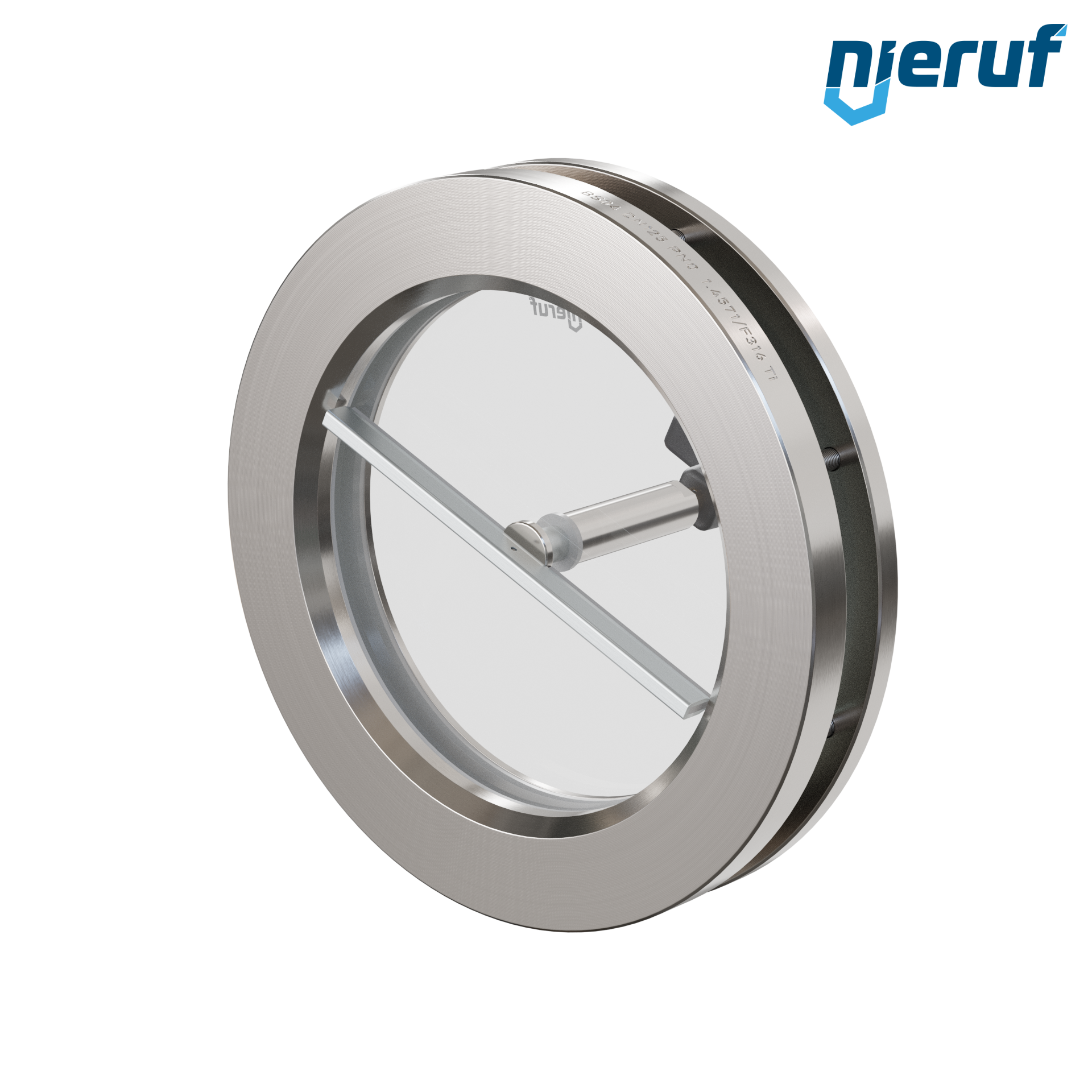 oblò di osservazione per serbatoi con tergicristallo in PTFE DN125 BS04 acciaio inossidabile 1.4571 PTFE vetro borosilicato 0,0 bar