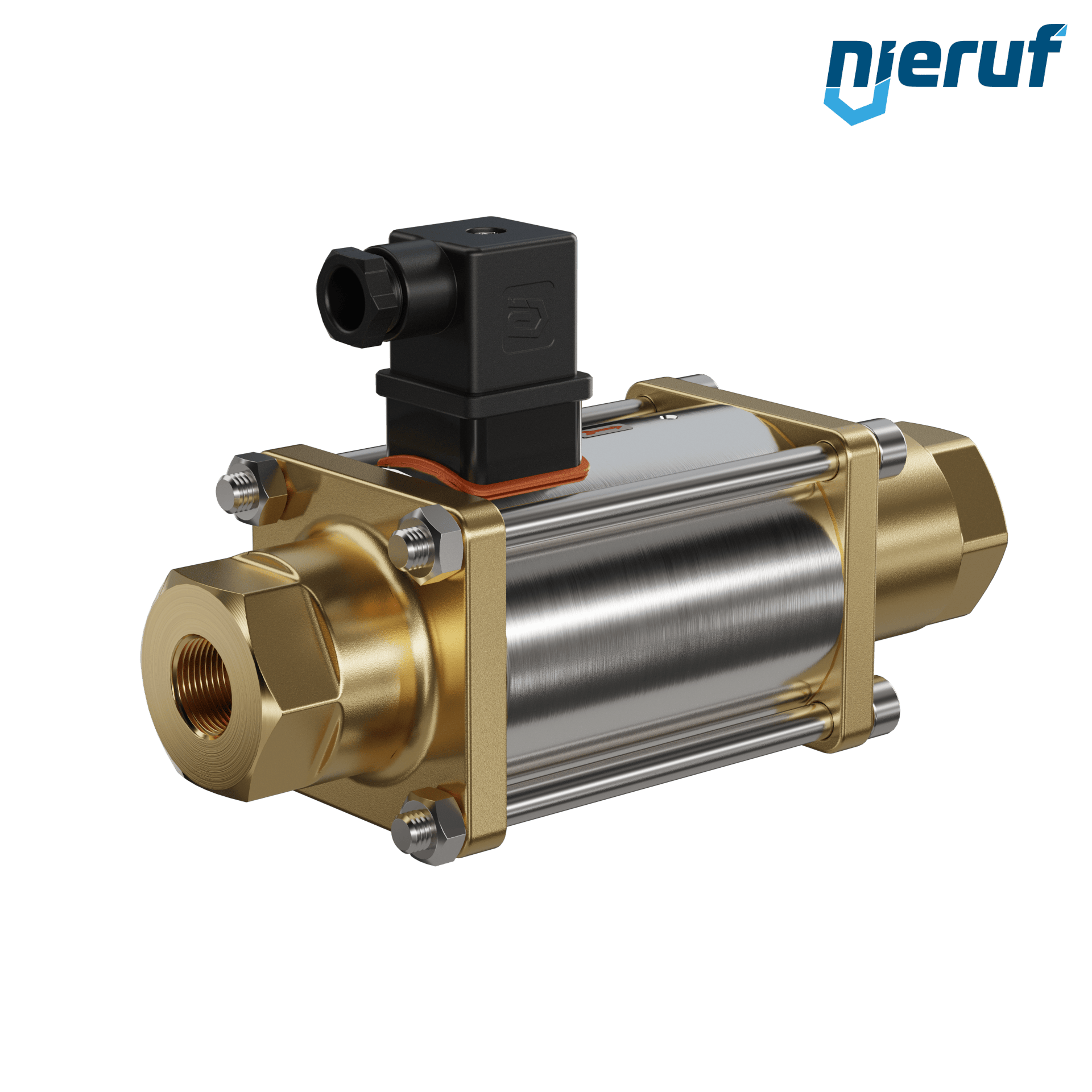 valvola coassiale a 3/2 vie 1/2" pollici filettatura interna - DN15 ottone 230V AC NO - per applicazione con acqua