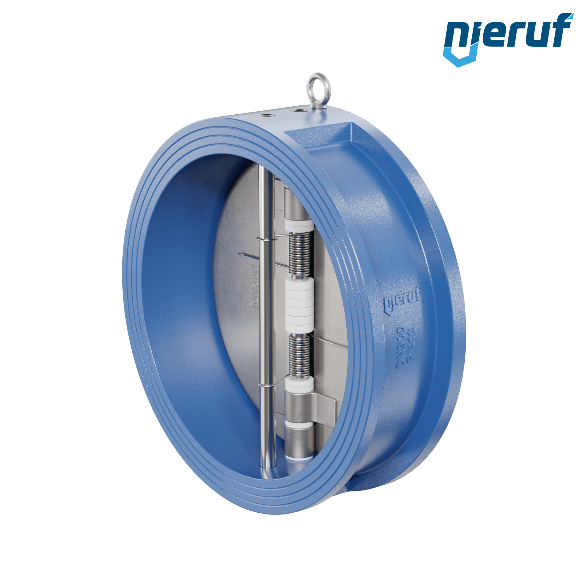 valvola di ritegno a doppio battente DN300 ANSI150 DR02 ANSI 150 GGG40 con rivestimento epossidico blu 180µm  EPDM