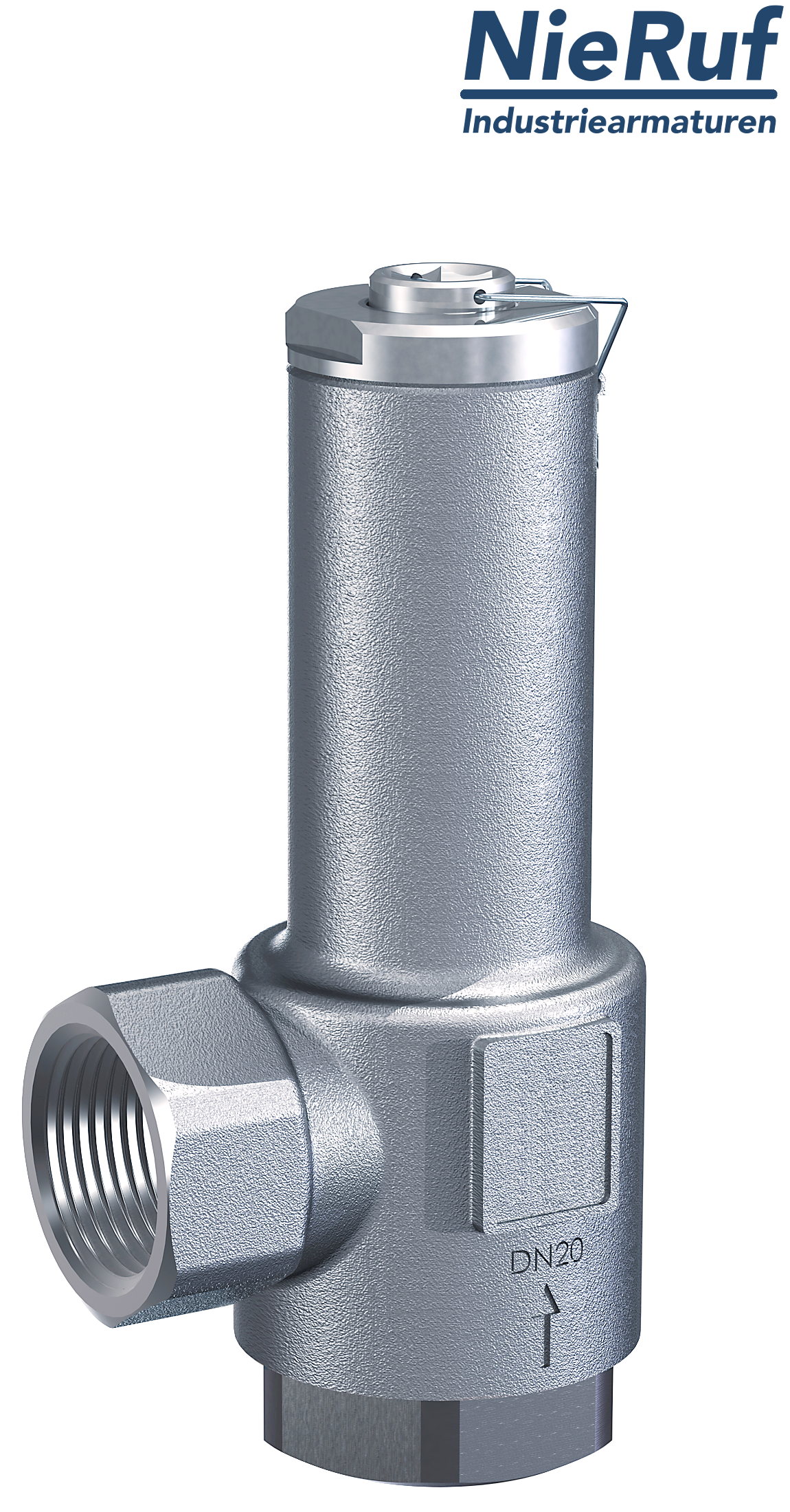 déverseur/soupape de décharge en équerre 1 1/2" pouce femelle UV03 acier inoxydable  0,2 - 0,8 bar