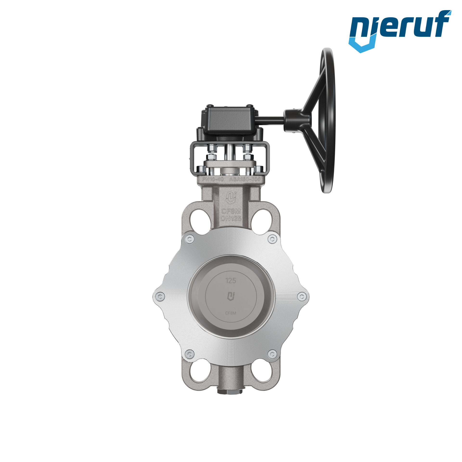 valvola a farfalla triplo eccentrico acciaio inox AK13 DN 125 PN10-40 ANSI150-300 volantino