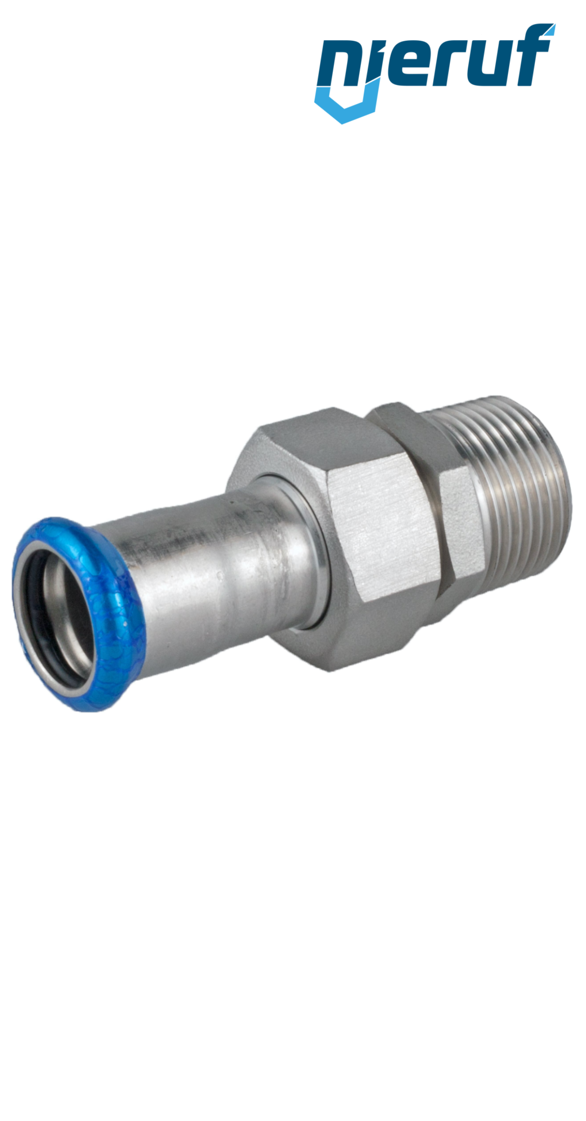 Unión recta Pressfitting H DN12 - 15,0 mm rosca macho 3/4" Acero inoxidable
