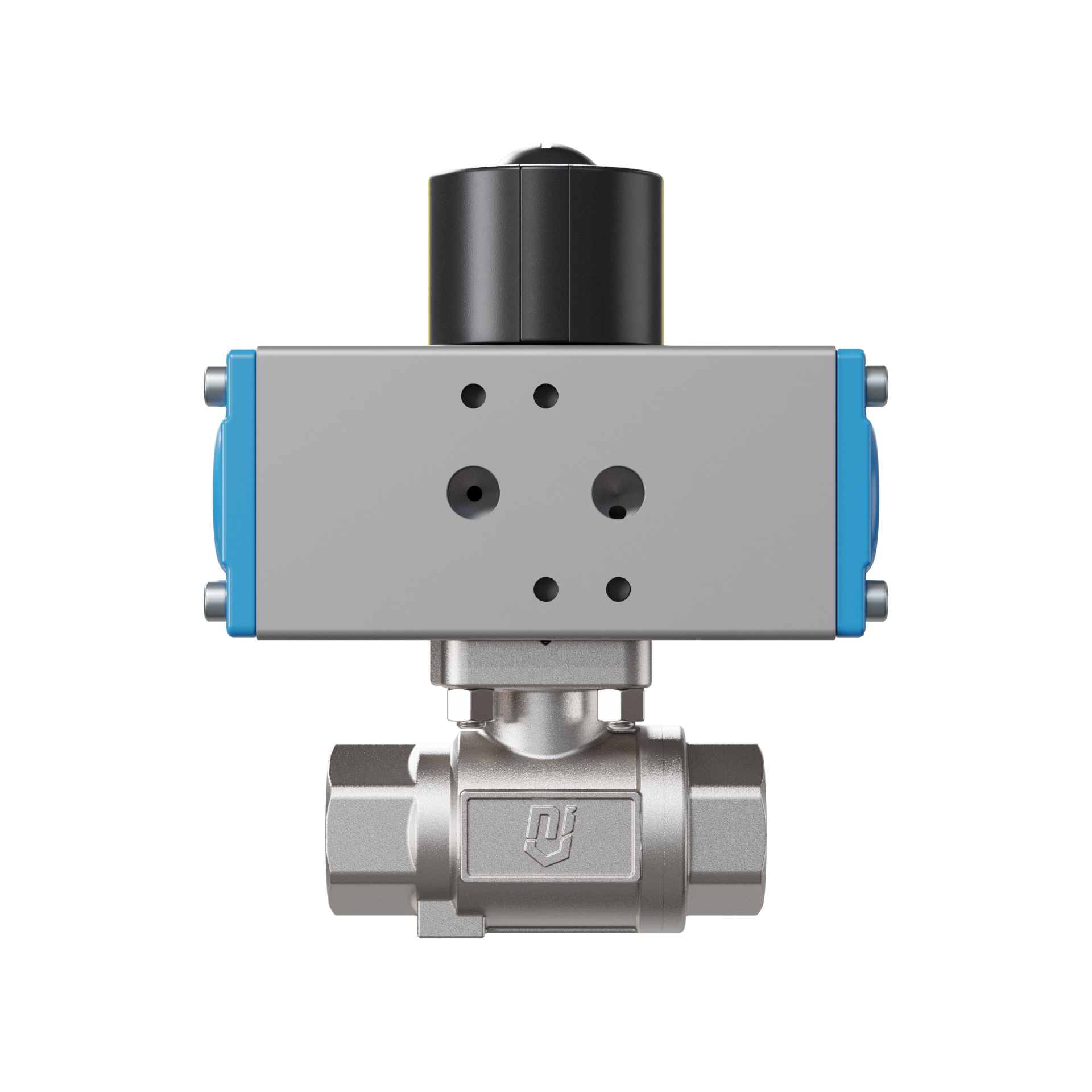 valvola a sfera con attuatore pneumatico DN15 - 1/2" pollici acciaio inossidabile azionamento pneumatico rotativo PK02 DVGW W