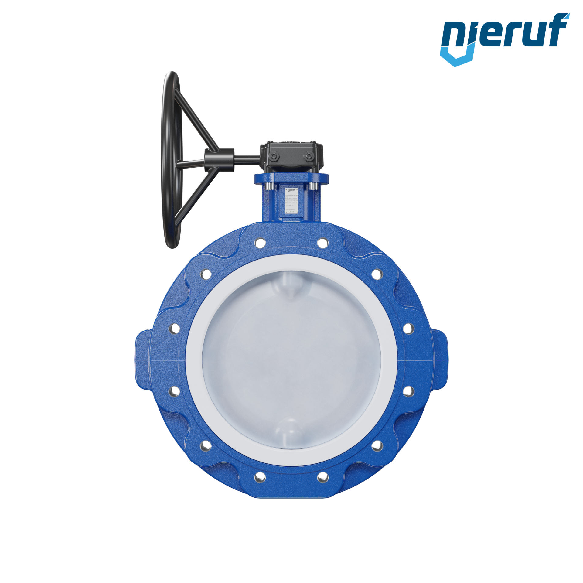 valvola a farfalla PFA PTFE AK10 DN300 PN10 volantino manuale inserto in FKM