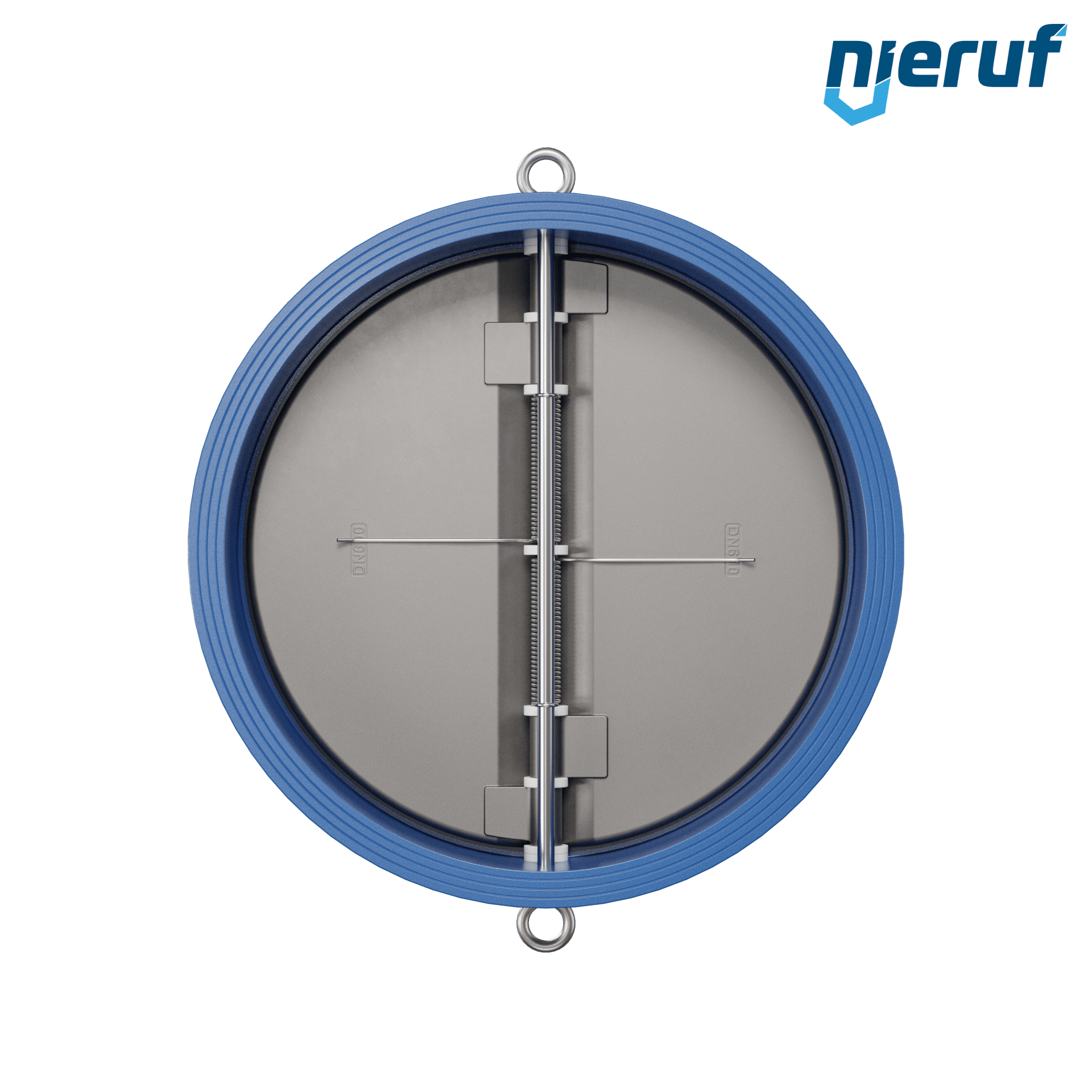 valvola di ritegno a doppio battente DN600 ANSI150 DR01 ANSI 150 GGG40 con rivestimento epossidico blu 180µm  FKM