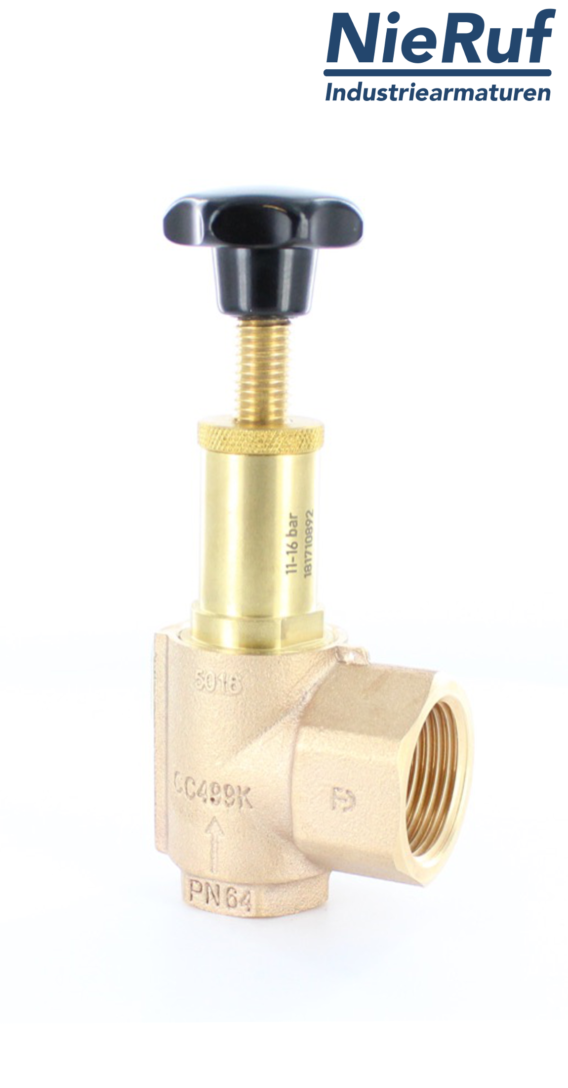 déverseur/soupape de décharge en équerre 1" pouce mâle UV14 bronze Rg5 C 4,6 - 8,0 bar