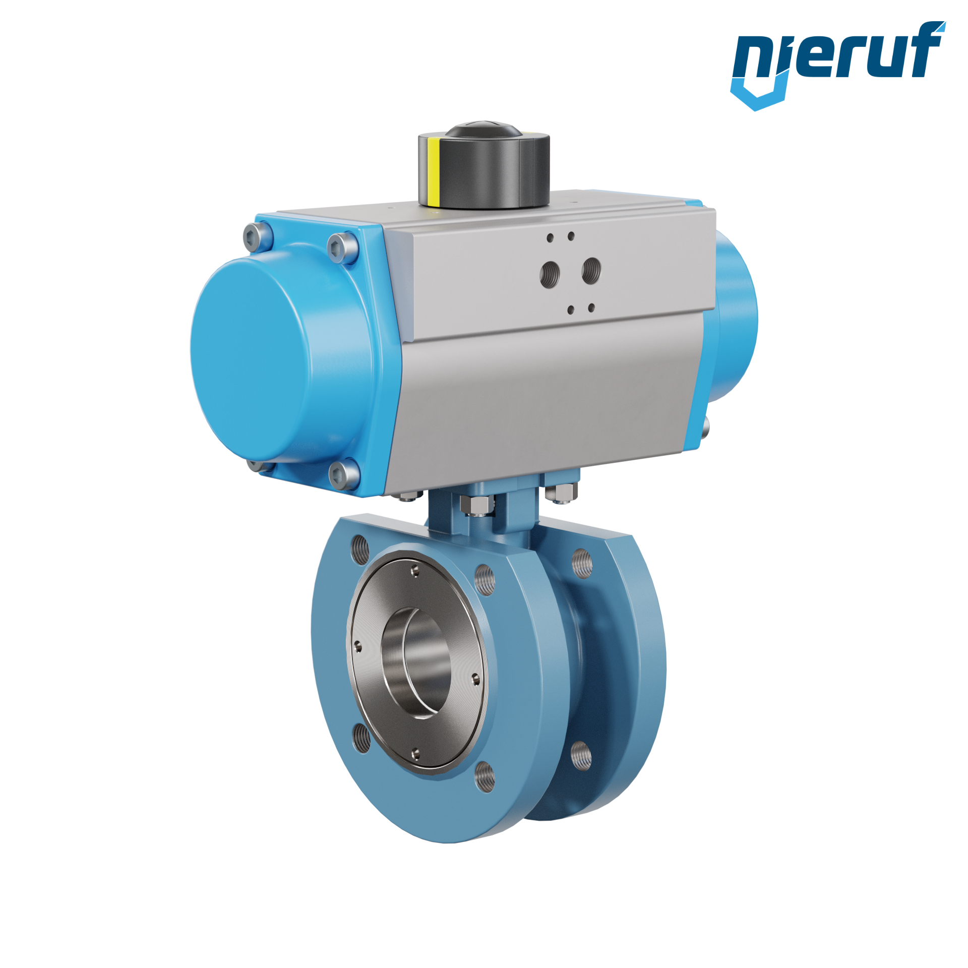 valvola a sfera flangiata dal design compatto DN50 PK06 azionamento rotativo pneumatico a semplice effetto apertura a molla