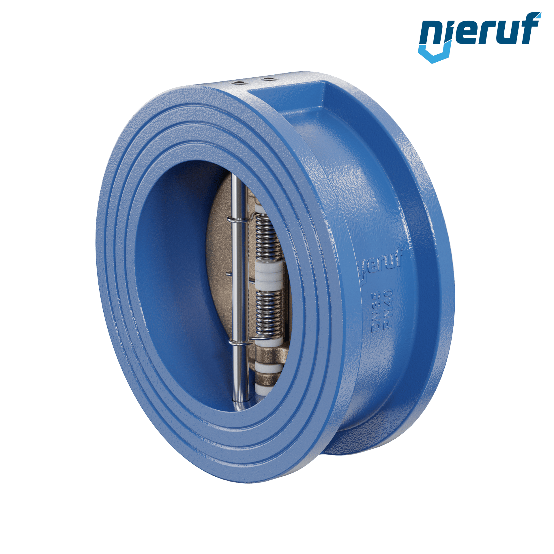 valvola di ritegno a doppio battente DN65 ANSI150 DR04 ANSI 150 GGG40 con rivestimento epossidico blu 180µm  EPDM