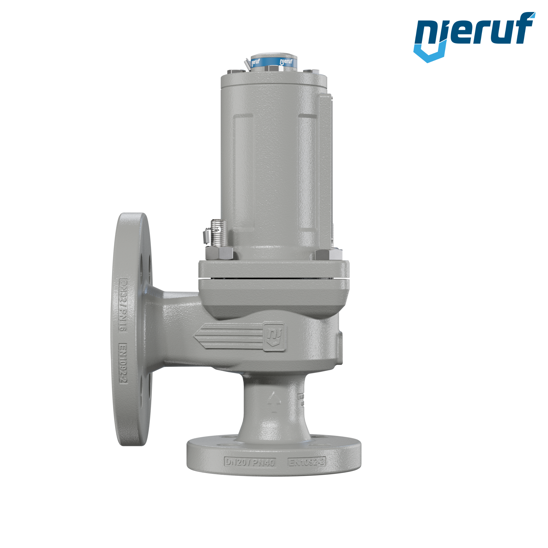 valvola di sicurezza flangiata DN20/DN32 SF06, cappello della molla a tenuta di gas (antigas) PTFE, senza dispositivo di sollevamento