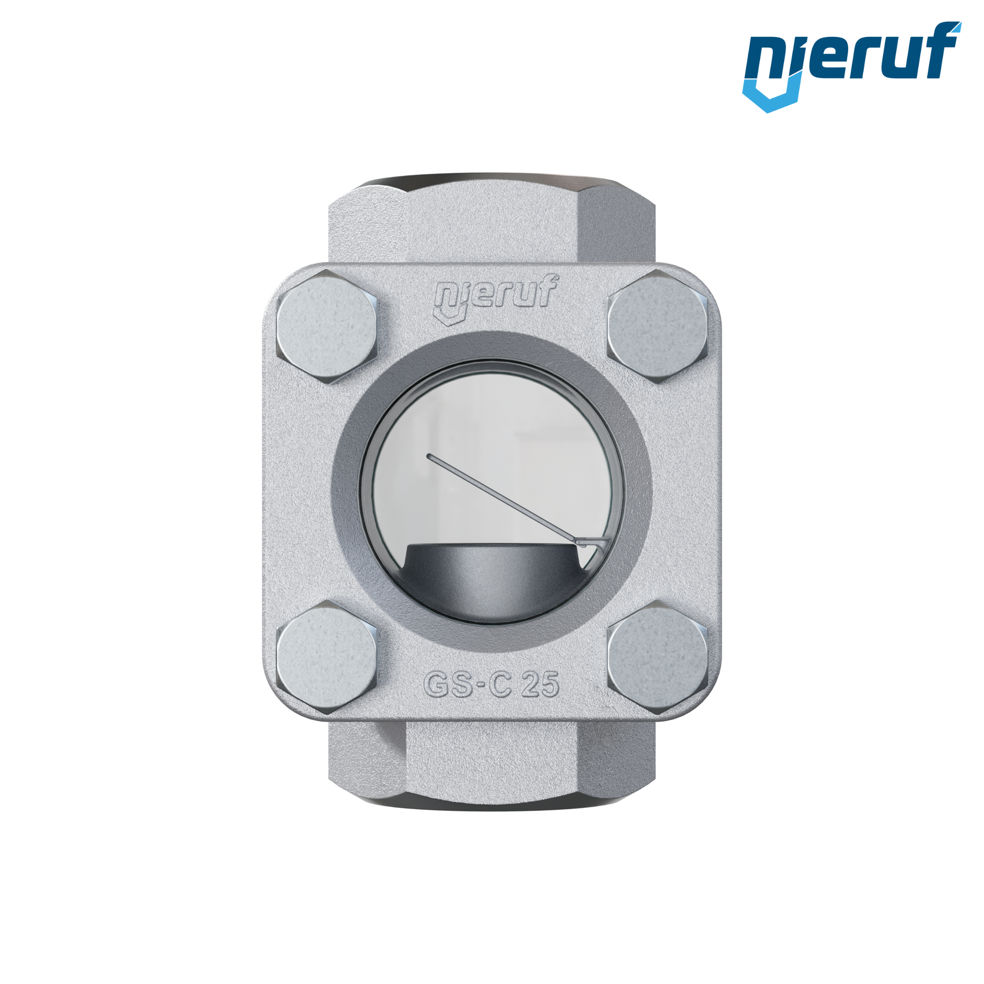 Specola visiva G 1 1/2" pollici acciaio 1.0619 40 bar filettatura interna BSP vetro borosilicato versione con disco