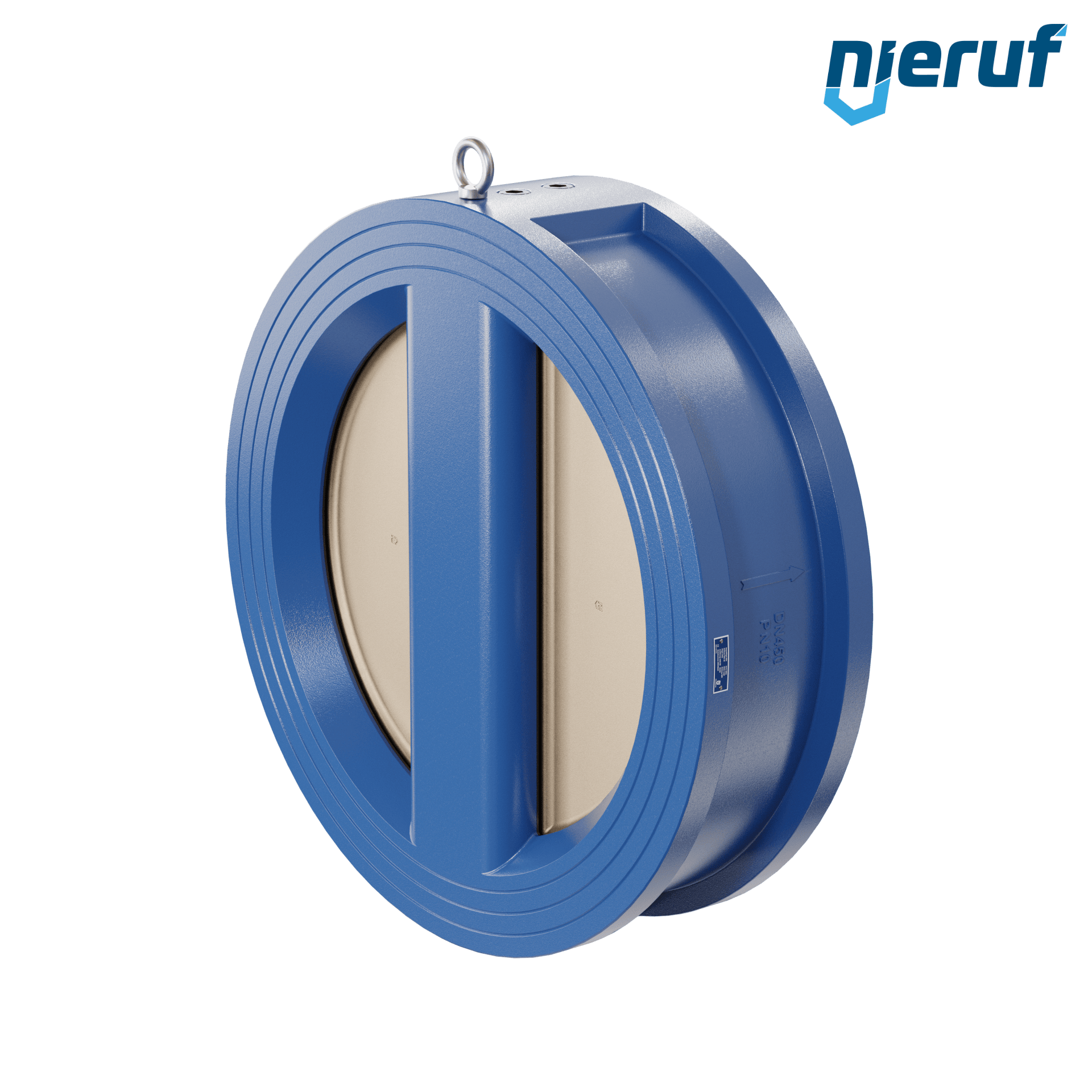 valvola di ritegno a doppio battente DN450 ANSI150 DR04 ANSI 150 GGG40 con rivestimento epossidico blu 180µm  NBR