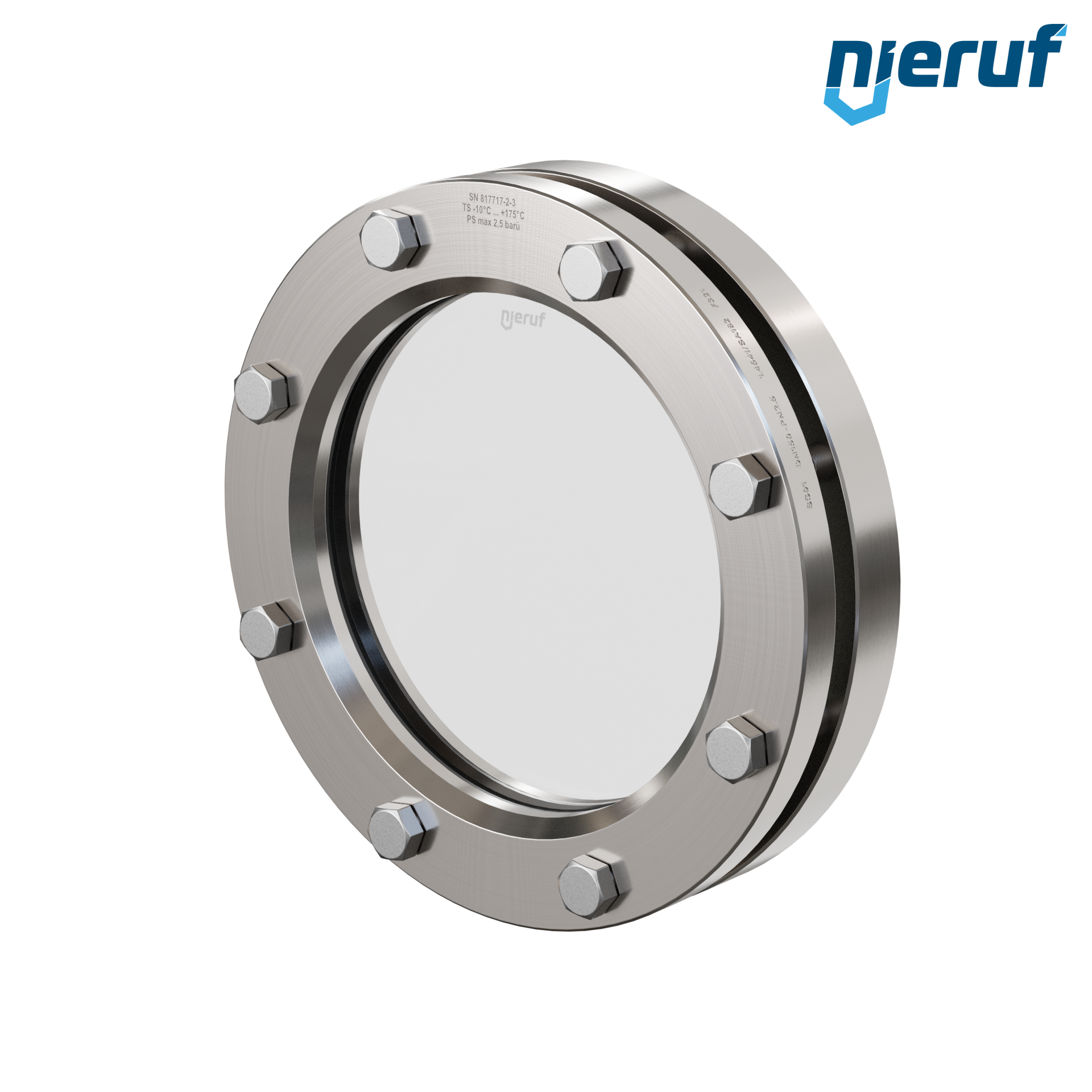 oblò di osservazione per serbatoi DN150 BS01 acciaio inossidabile 1.4571 EPDM vetro borosilicato 2,5bar