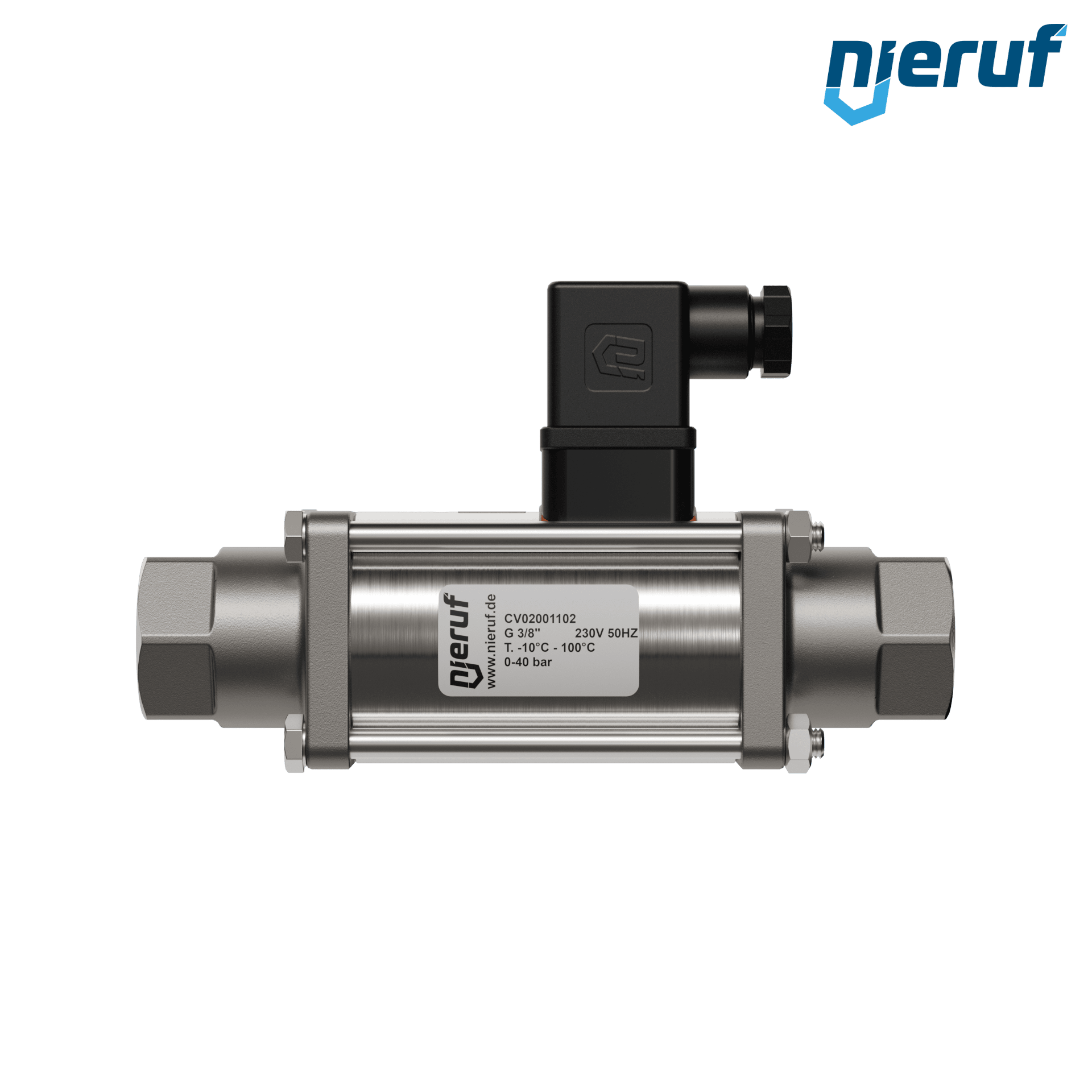valvola coassiale 3/8" pollici filettatura interna - DN10 acciaio inossidabile 230V AC NO - per applicazione con acqua