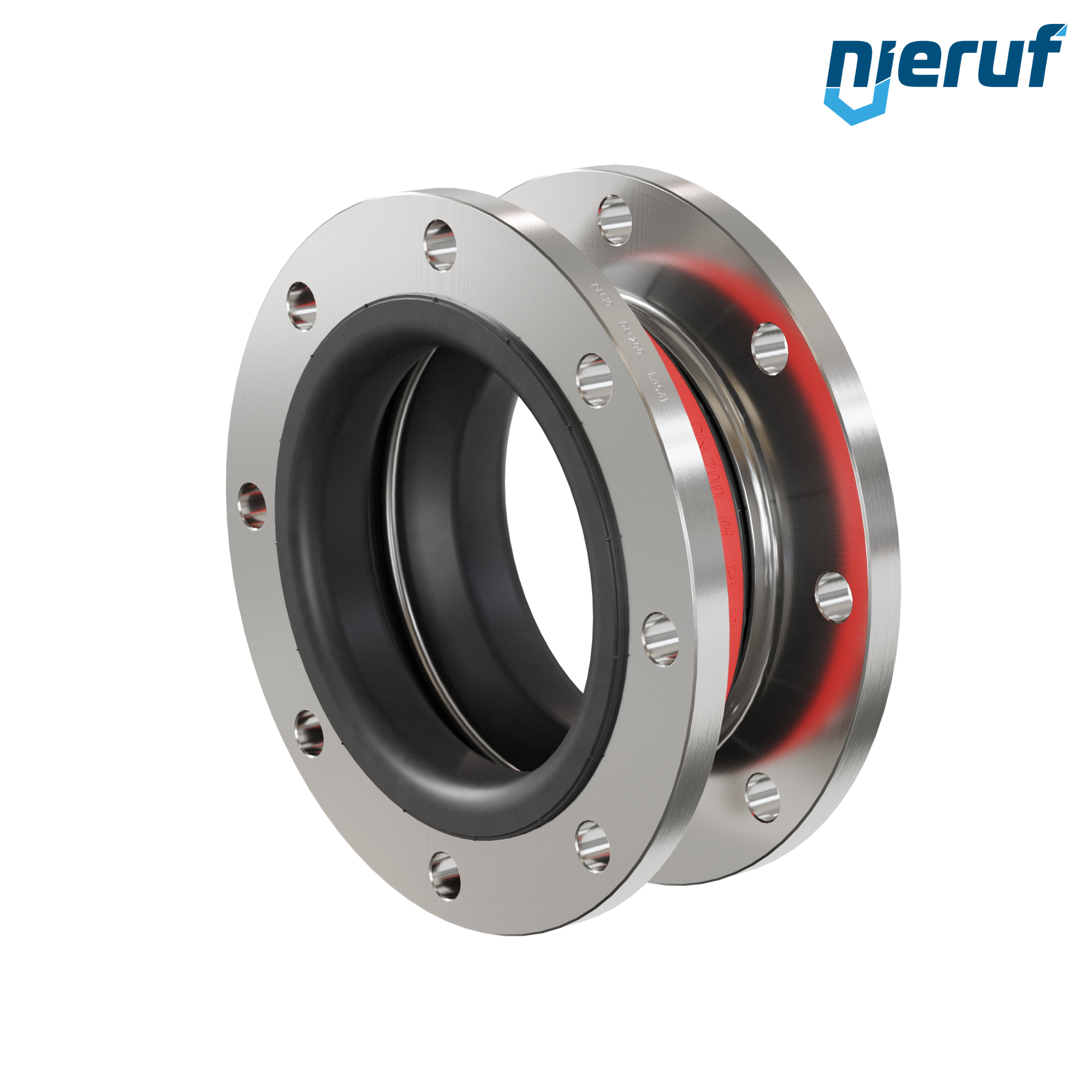 Compensatore o-ring di supporto per il vuoto DN200 versione KP04 flange in acciaio inox EPDM