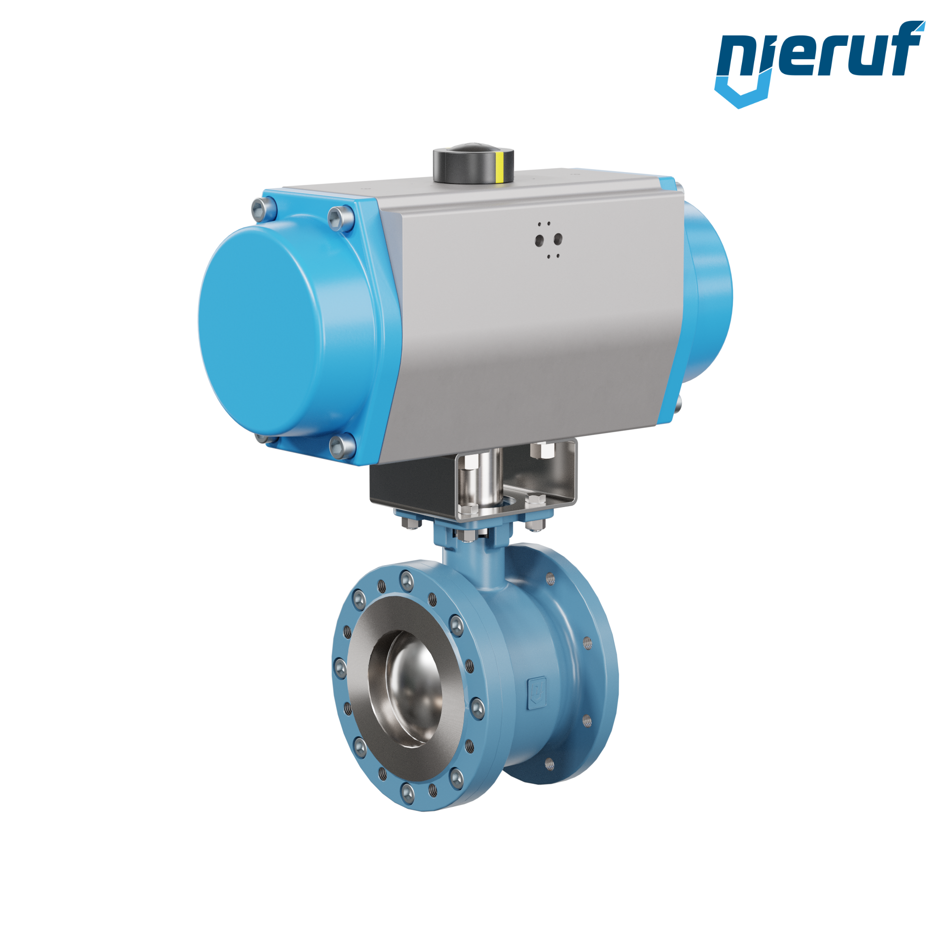 valvola a sfera flangiata dal design compatto DN125 PK06 azionamento rotativo pneumatico a semplice effetto