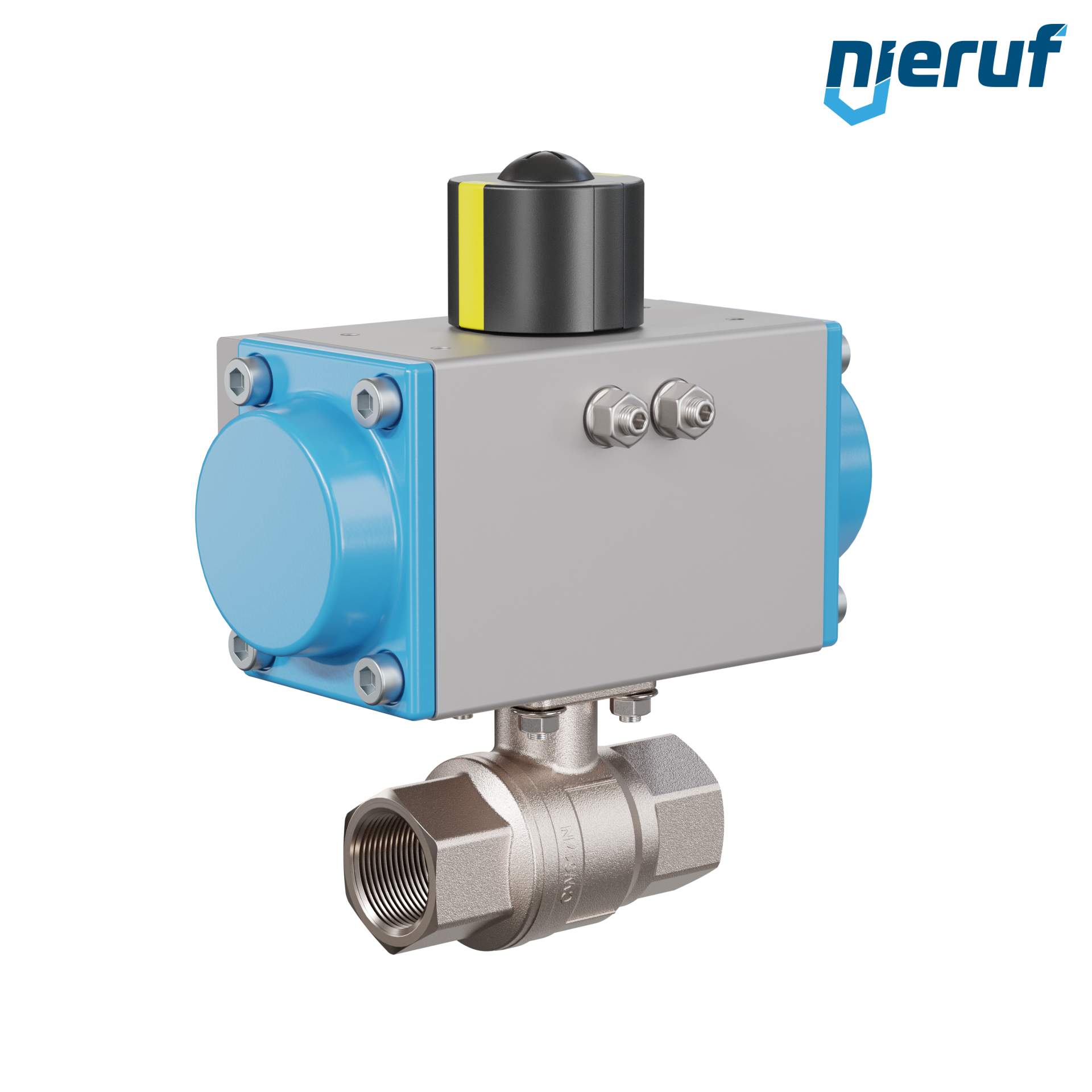 valvola a sfera automatica con manicotto DN20 - 3/4" pollici azionamento rotativo pneumatico a effetto semplice apertura a molla PK01