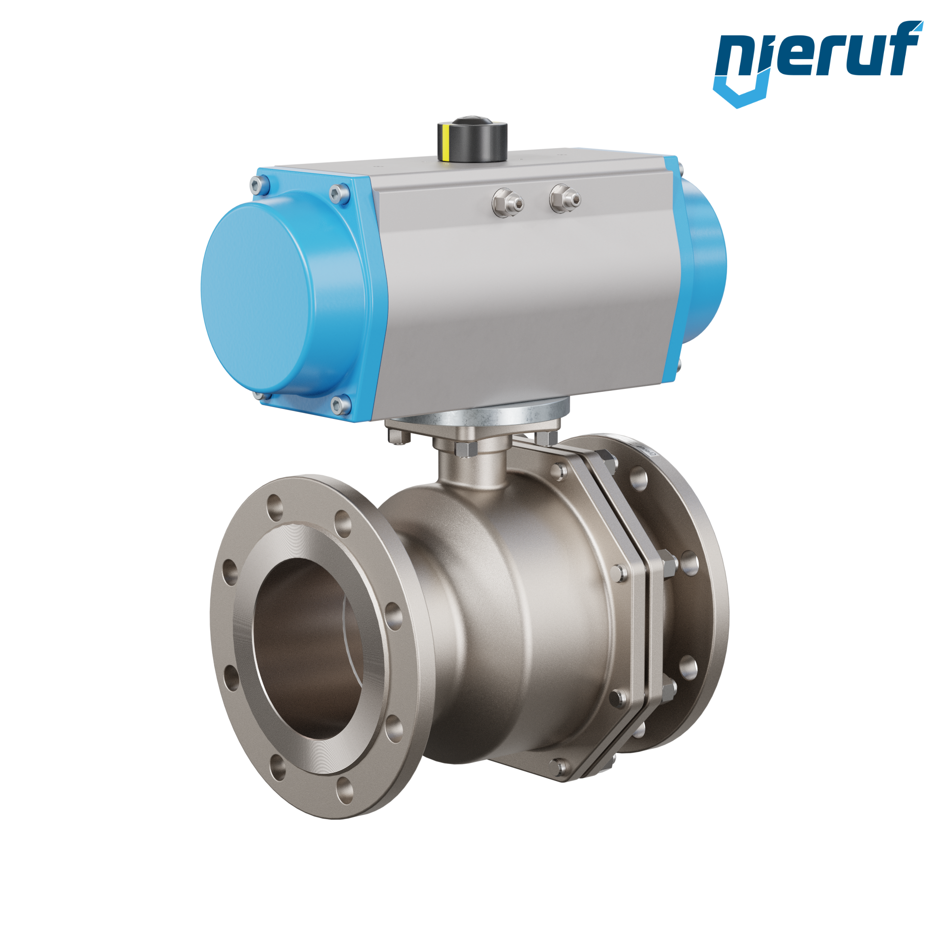 valvola a sfera flangiata DN150 PK05 azionamento rotativo pneumatico a semplice effetto apertura a molla