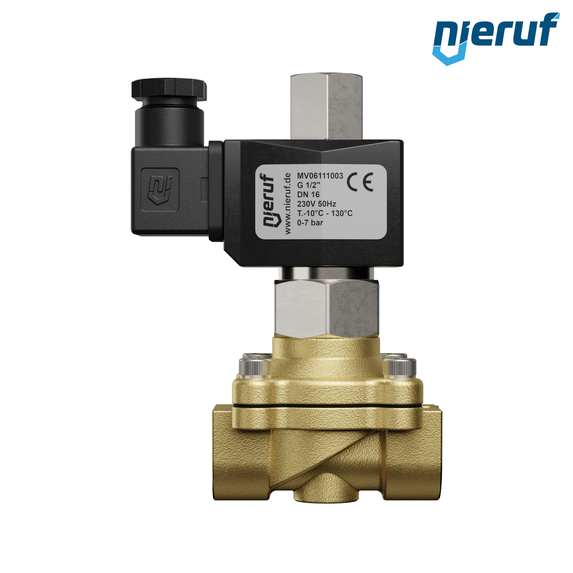 elettrovalvola DN16 G 1/2" pollici ottone MV06 EPDM 230V 50Hz NO