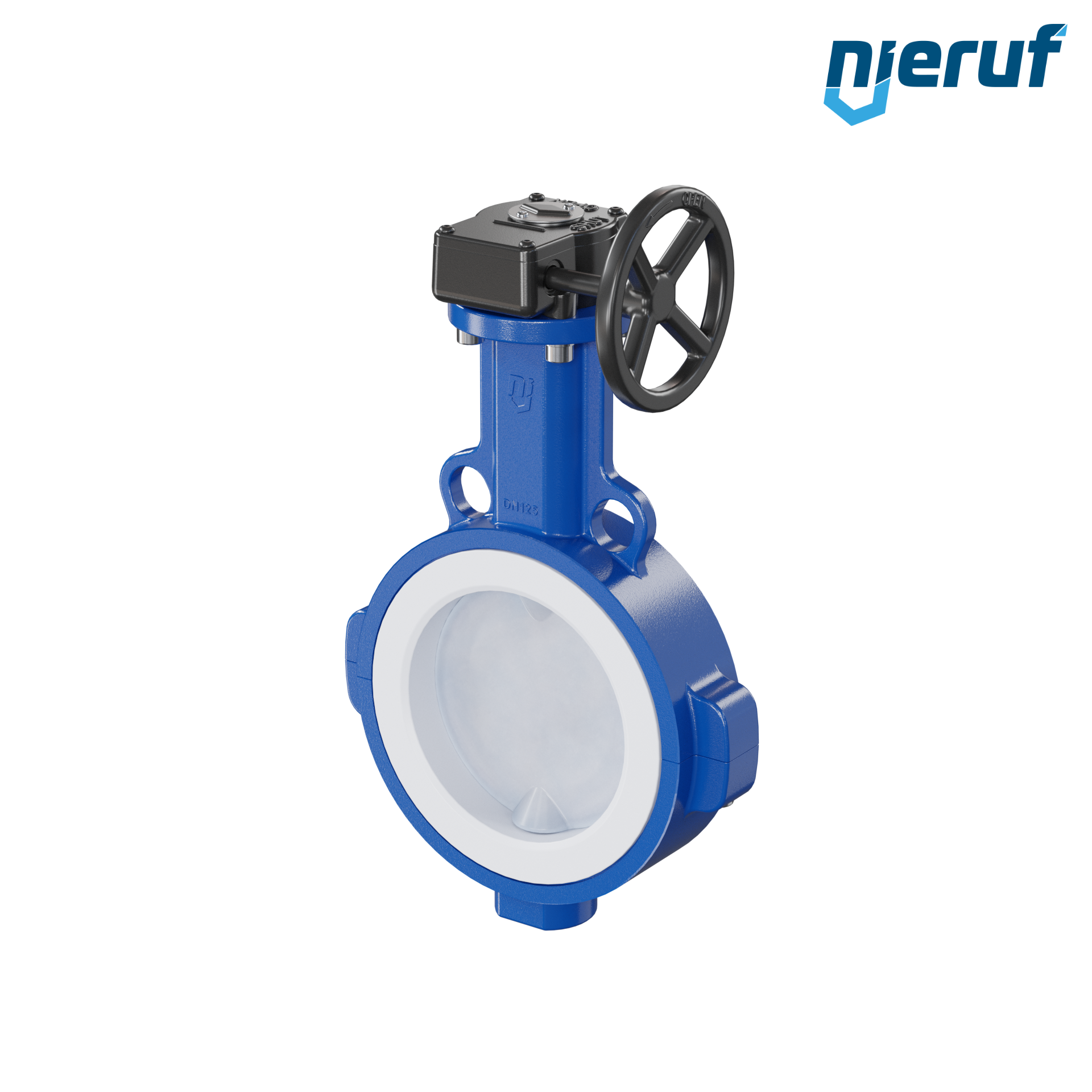 valvola a farfalla PFA PTFE AK09 DN125 ANSI150 volantino manuale inserto in FKM