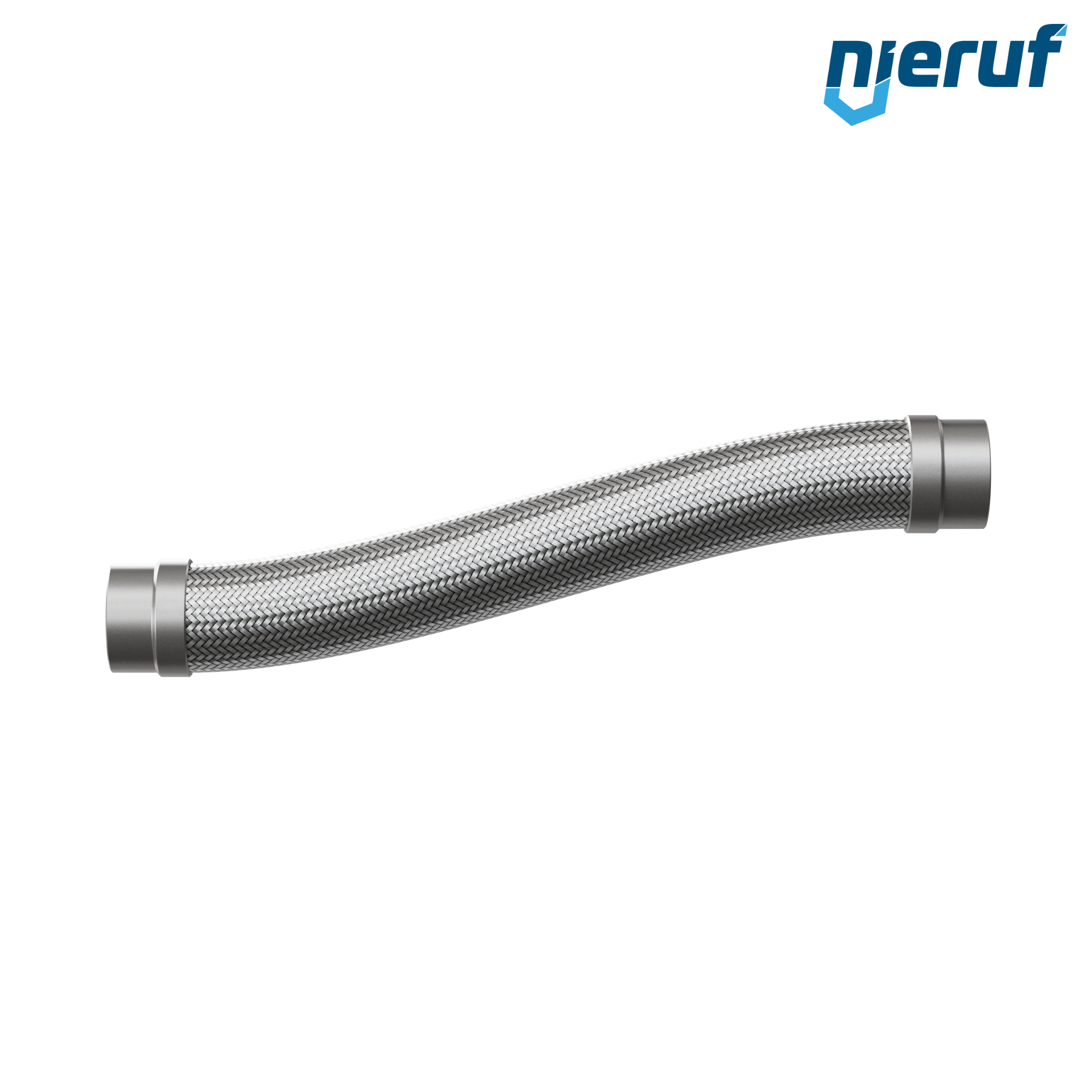 Tubo corrugato in acciaio inossidabile ES01 DN65 - 76.1 mm con treccia singola e estremità a saldare Lunghezza 1000 mm
