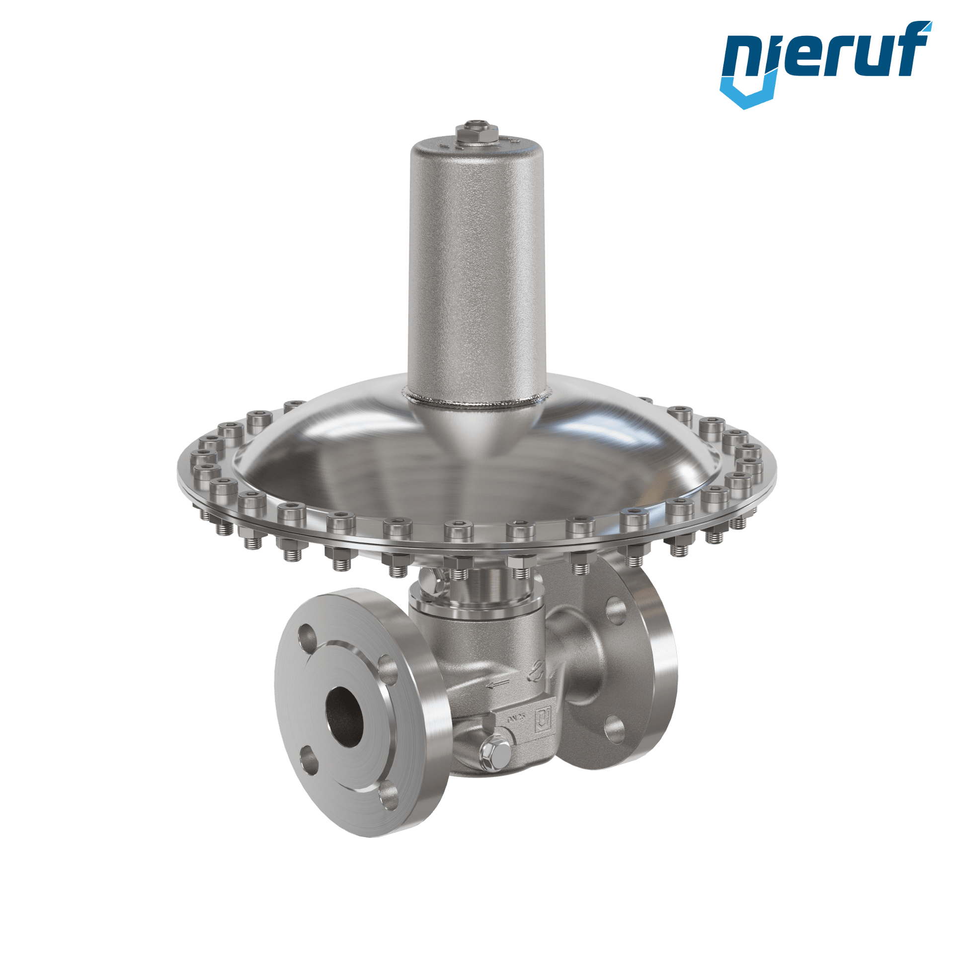 déverseur/soupape de décharge en millibars bride DN25 UV17 acier inoxydable FKM / PTFE 7 - 100 mbar