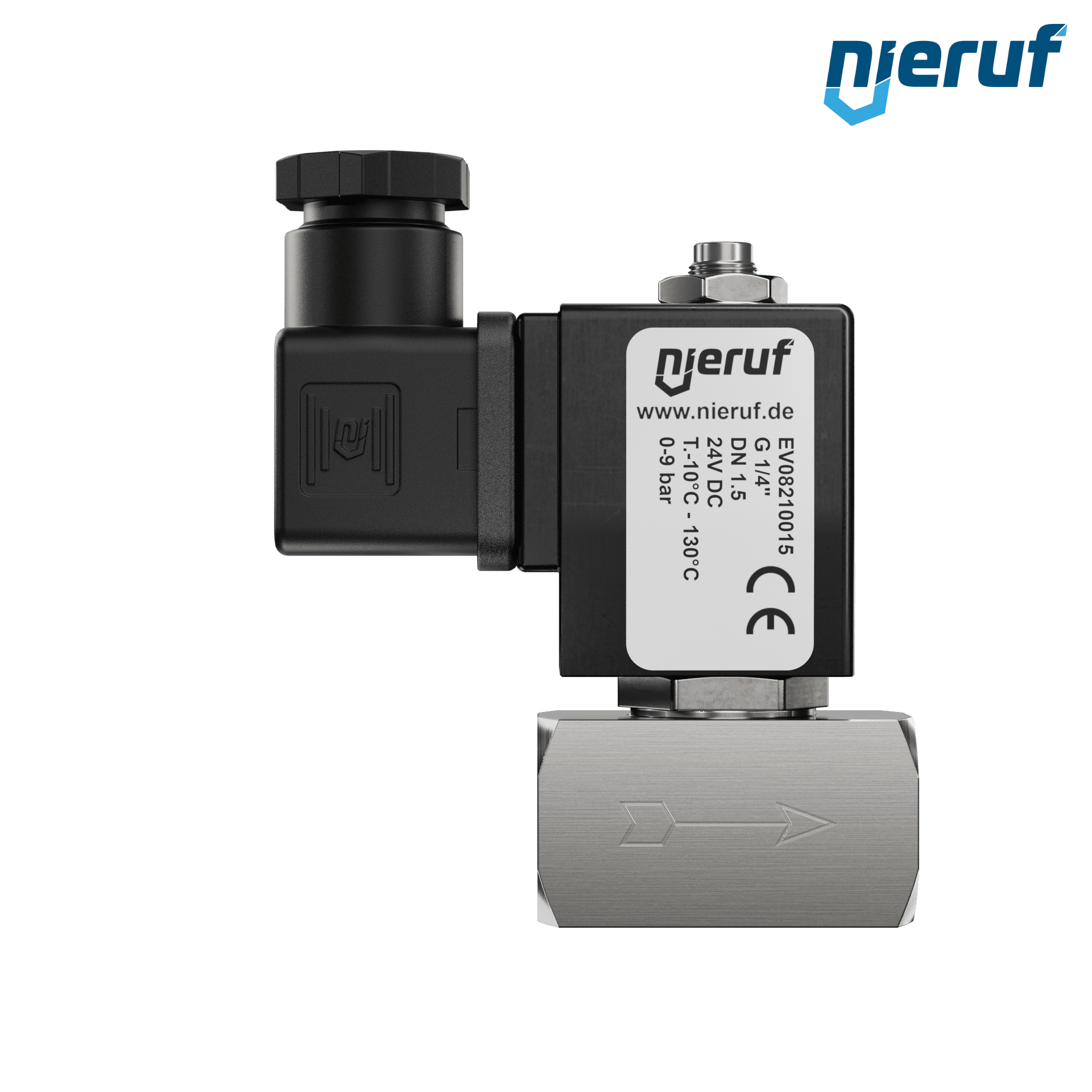 elettrovalvolaDN1,5 G 1/4" pollici acciaio inossidabile EV08 EPDM 24V DC