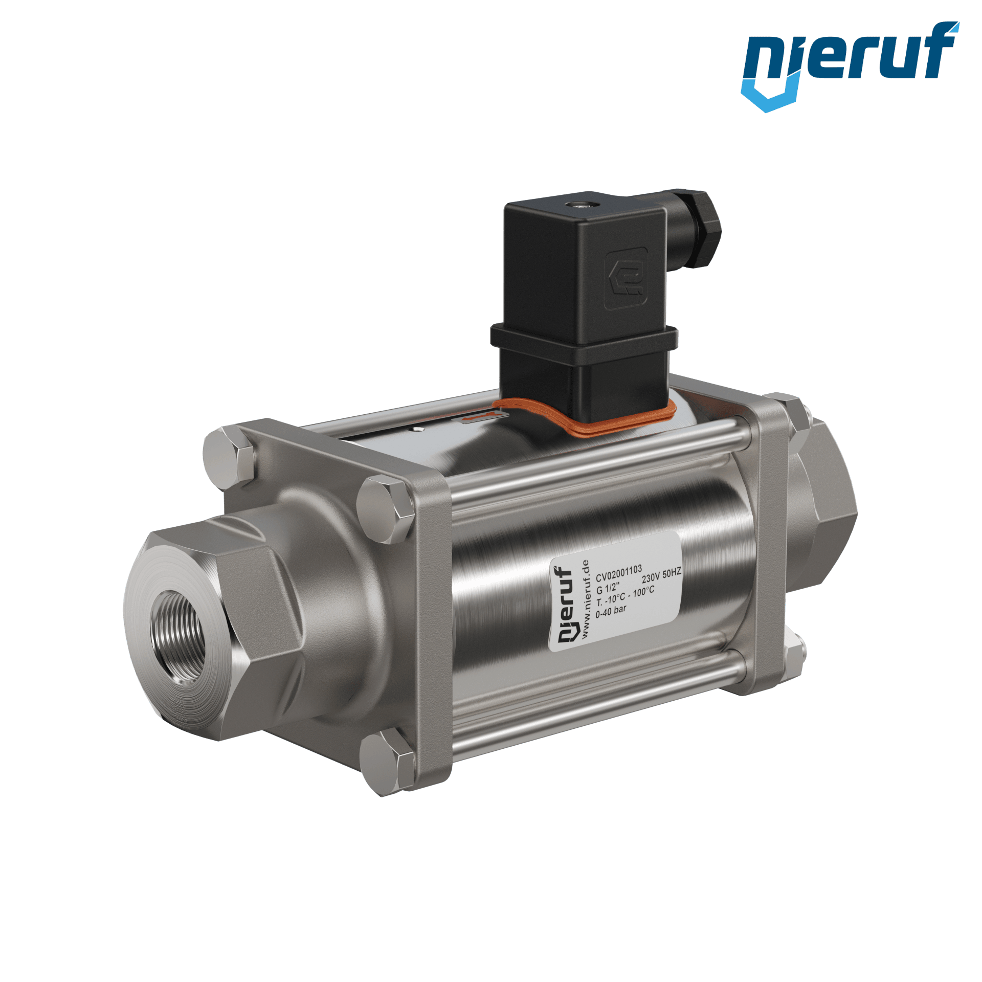 valvola coassiale 1/2" pollici filettatura interna - DN15 acciaio inossidabile 230V AC NO - per applicazione con acqua