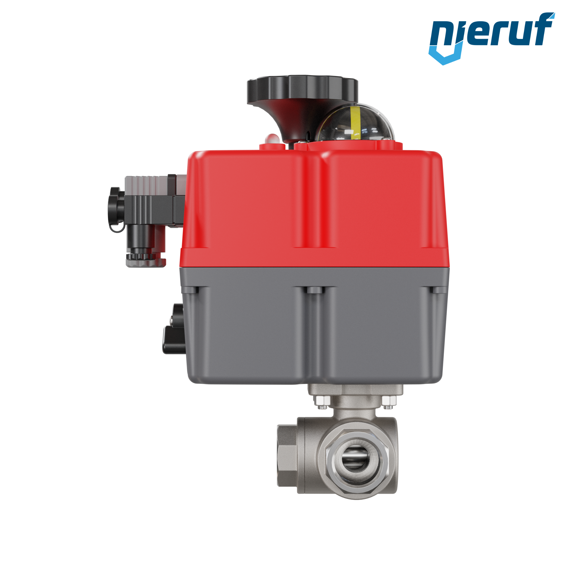 valvola a sfera a 3 vie con attuatore elettrico 24-240V DN20 - 3/4" pollici acciaio inossidabile a passaggio ridotto con incavo a forma di L