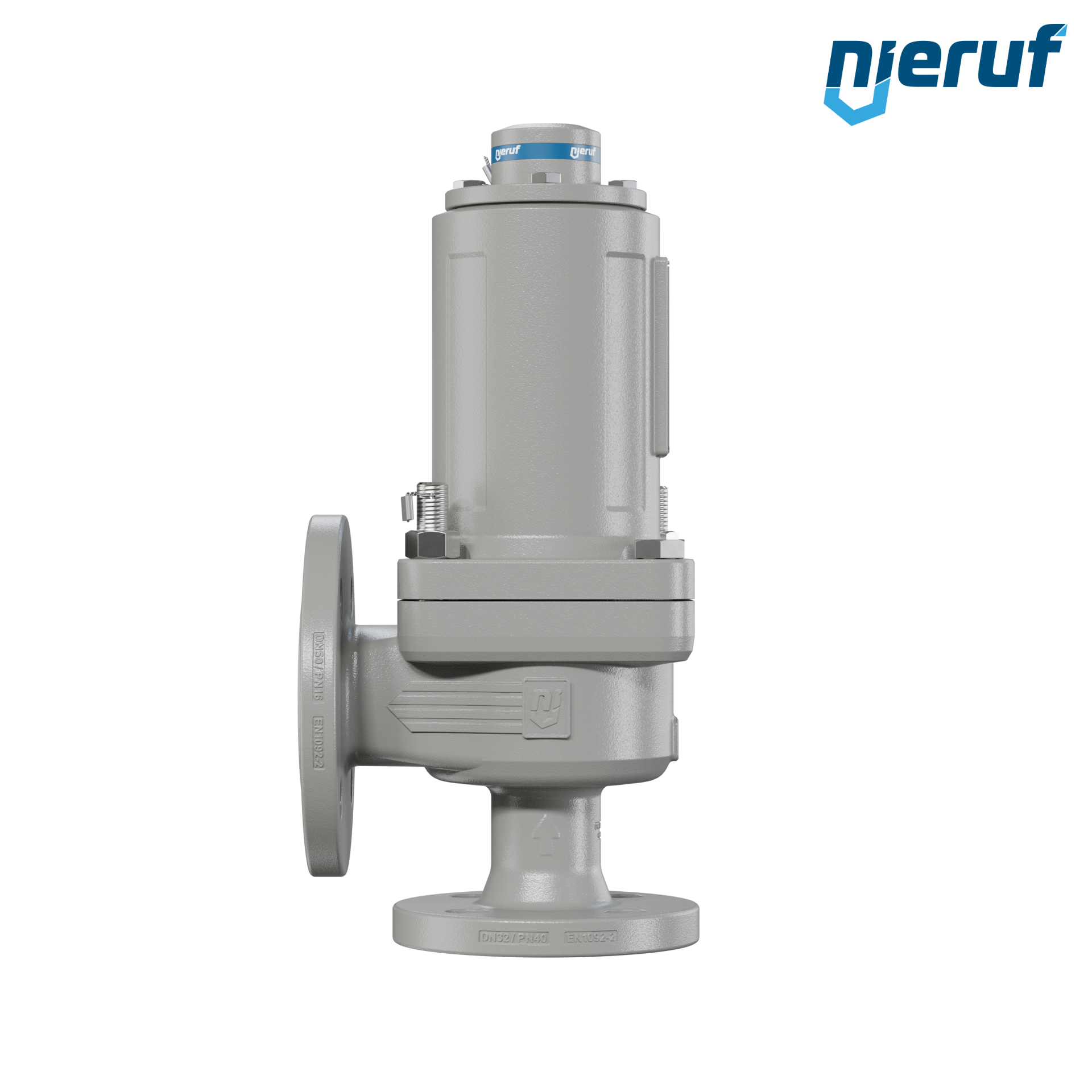 valvola di sicurezza flangiata DN32/DN50 SF06, cappello della molla a tenuta di gas (antigas) PTFE, senza dispositivo di sollevamento