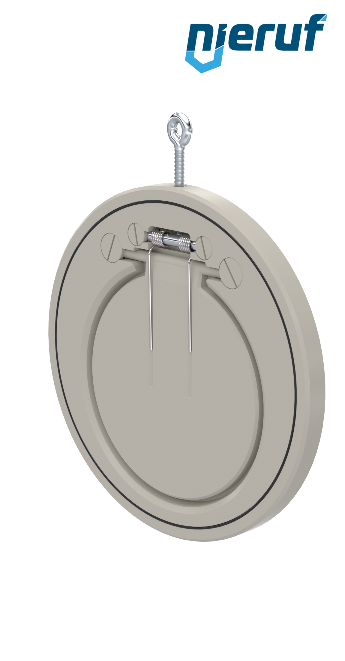 Zwischenflansch-Rückschlagklappe mit Feder DN200 ZR08 Kunststoff PP-H FKM (Viton)