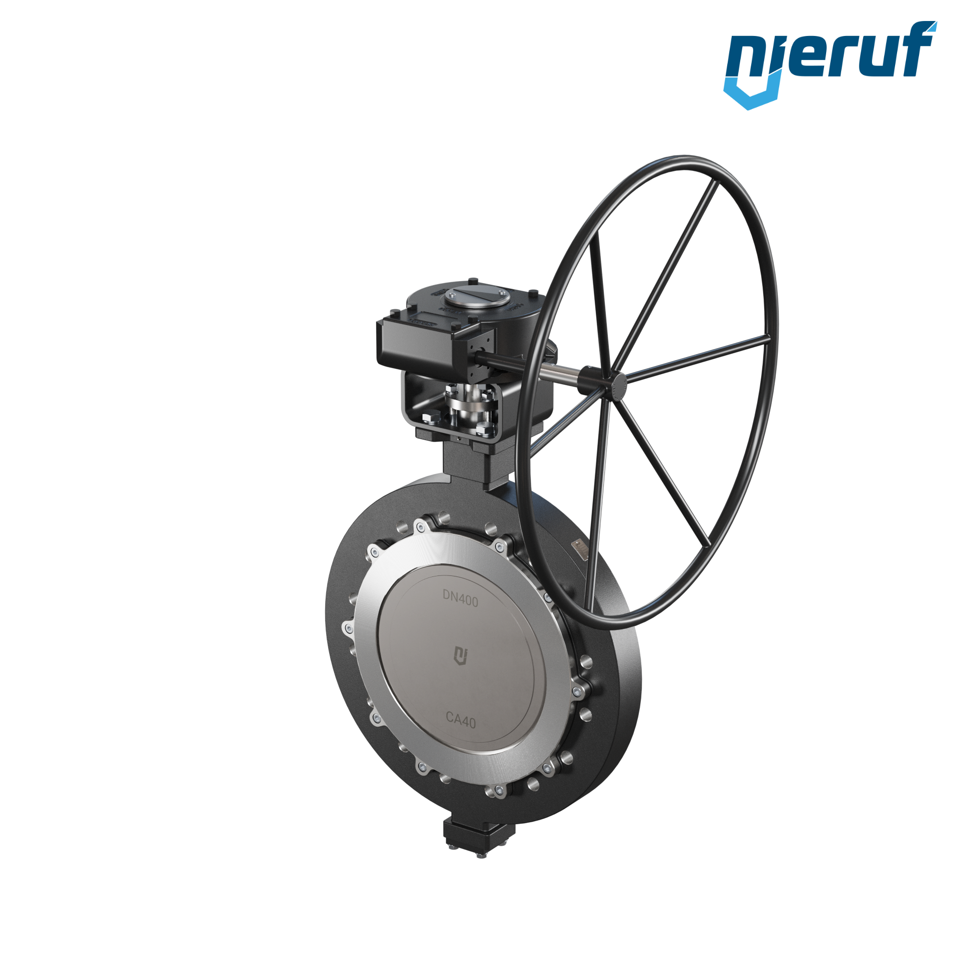 valvola a farfalla triplo eccentrico acciaio fuso AK14 DN 400 PN16 volantino