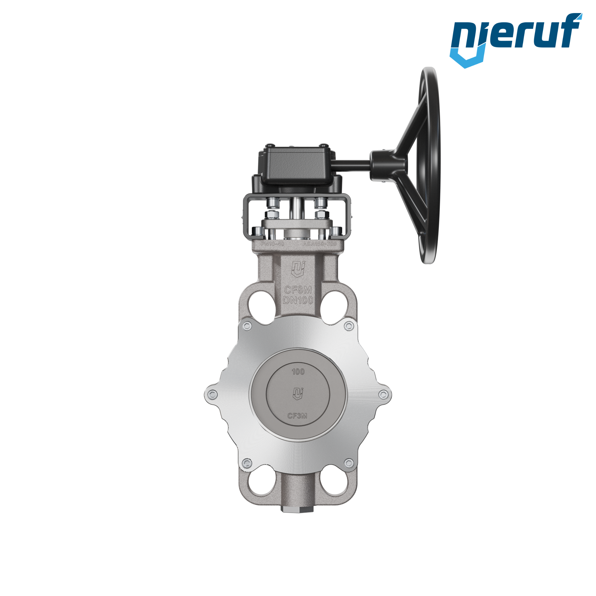 valvola a farfalla triplo eccentrico acciaio inox AK13 DN 100 PN10-40 ANSI150-300 volantino