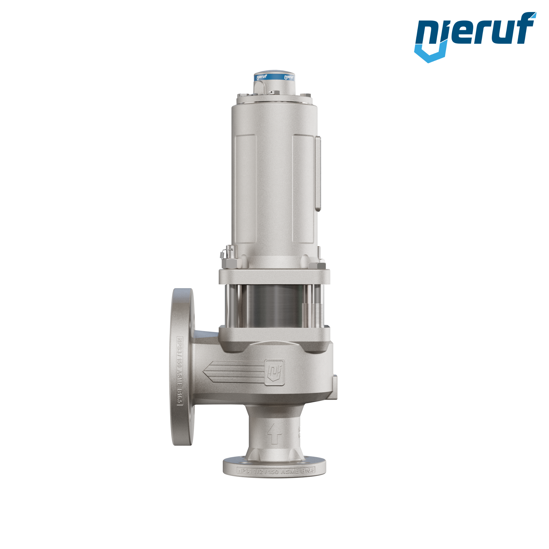 valvola di sicurezza flangiata ASME fluidi liquidi a tenuta di gas con manicotto di tenuta ANSI 150 DN40 1 1/2" x 3" SF07 acciaio, FFKM, senza dispositivo di sollevamento
