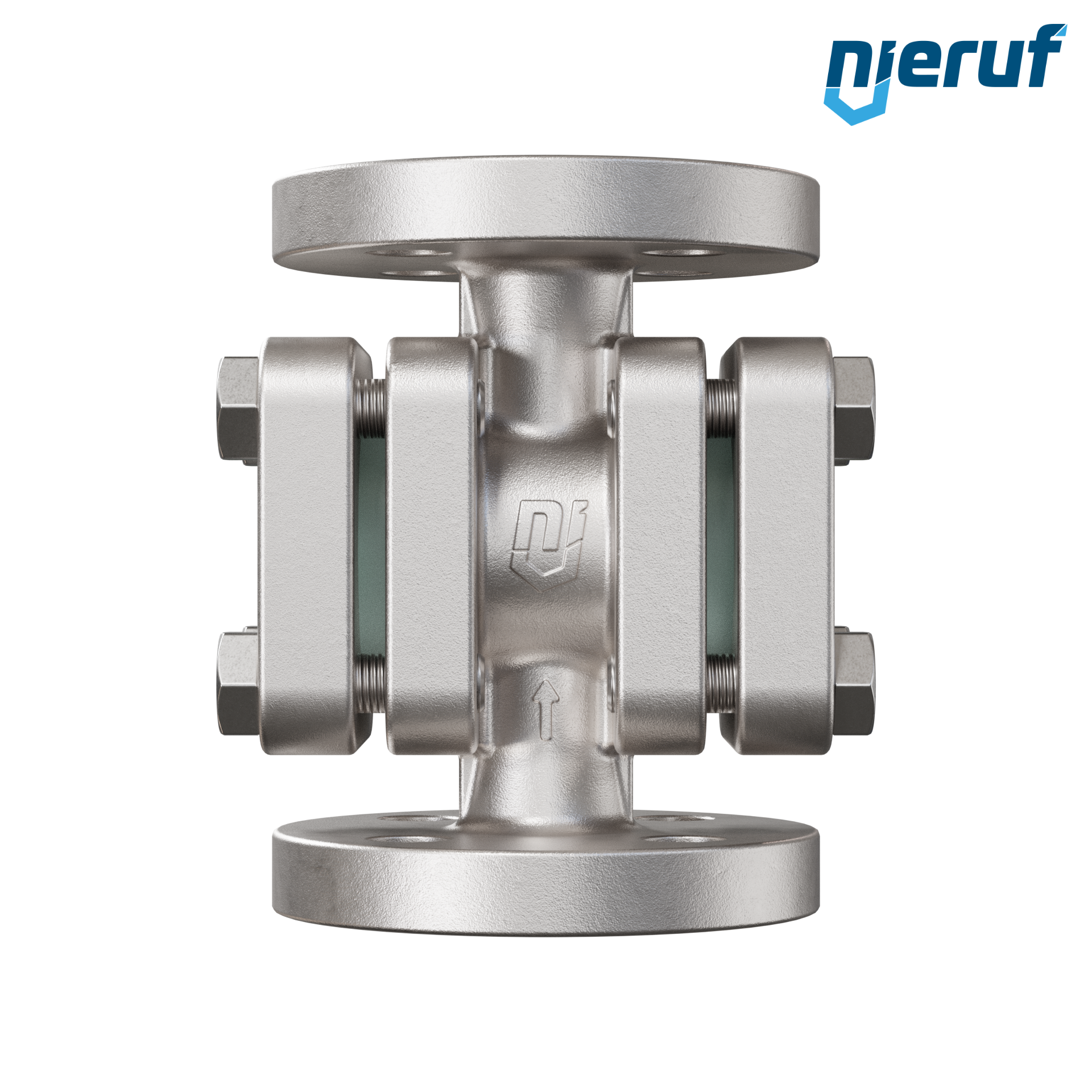 Specola visiva flangiata DN15 - 1/2" pollici acciaio inossidabile AISI 316 flangia ANSI 300 vetro borosilicato versione con disco